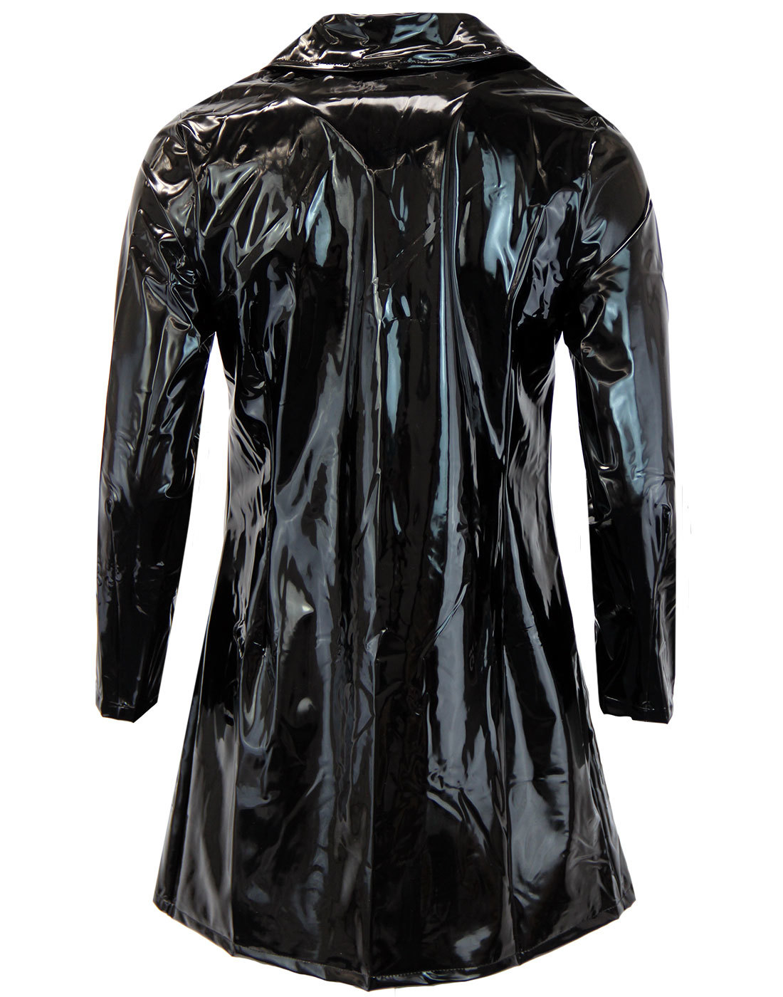 MADCAP ENGLAND Jackie Retro Mod 60's PVC Raincoat in Black/Black