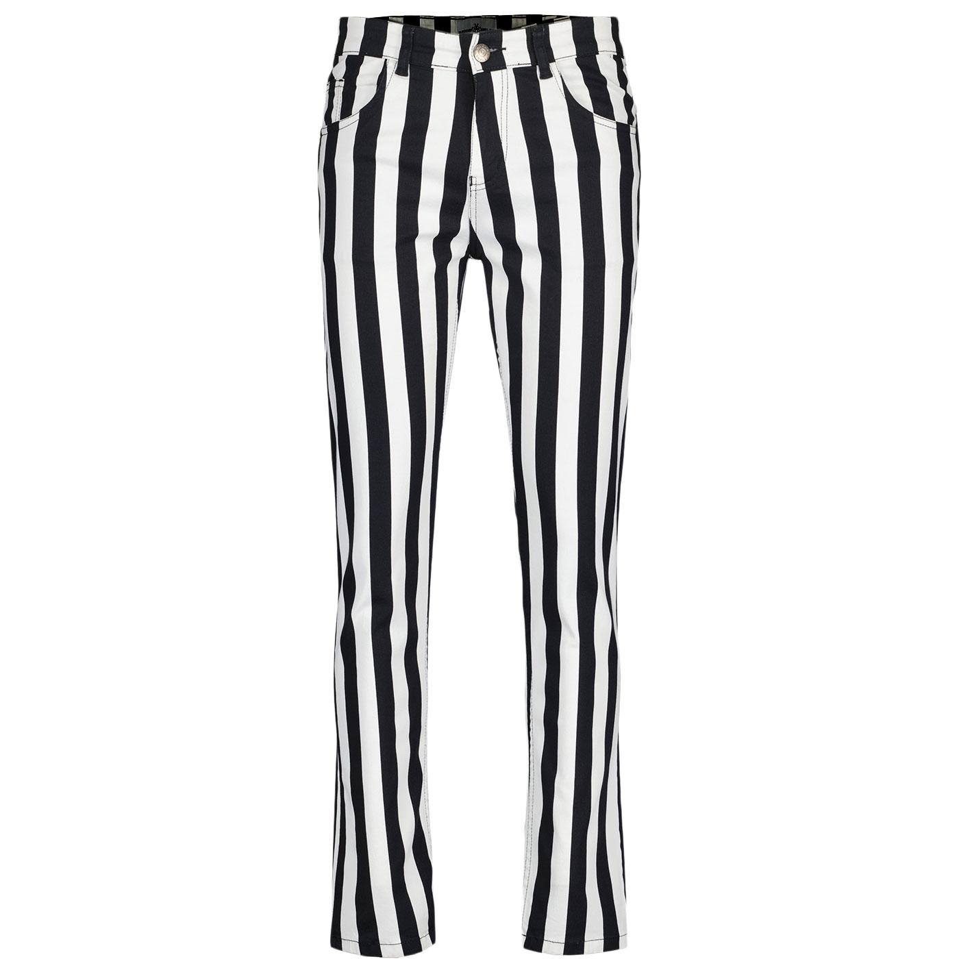 Madcap England Roller Coaster Striped Slim Jeans Black/White