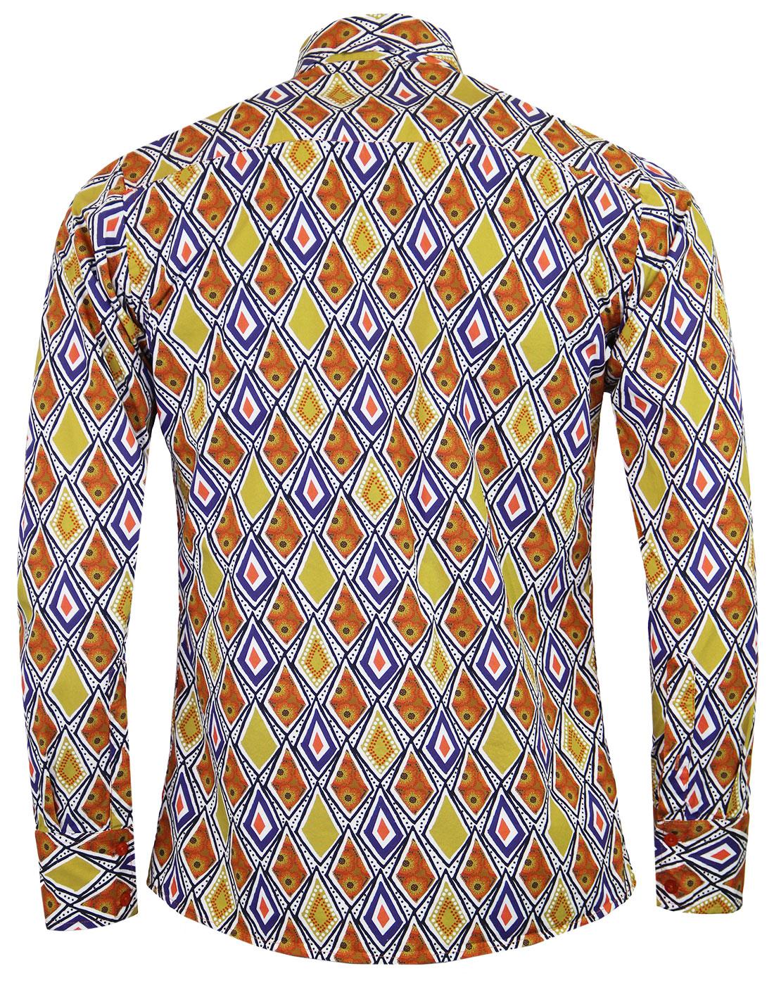 MADCAP ENGLAND Tribal Trip Retro 60s Mod Abstract Art Print Shirt