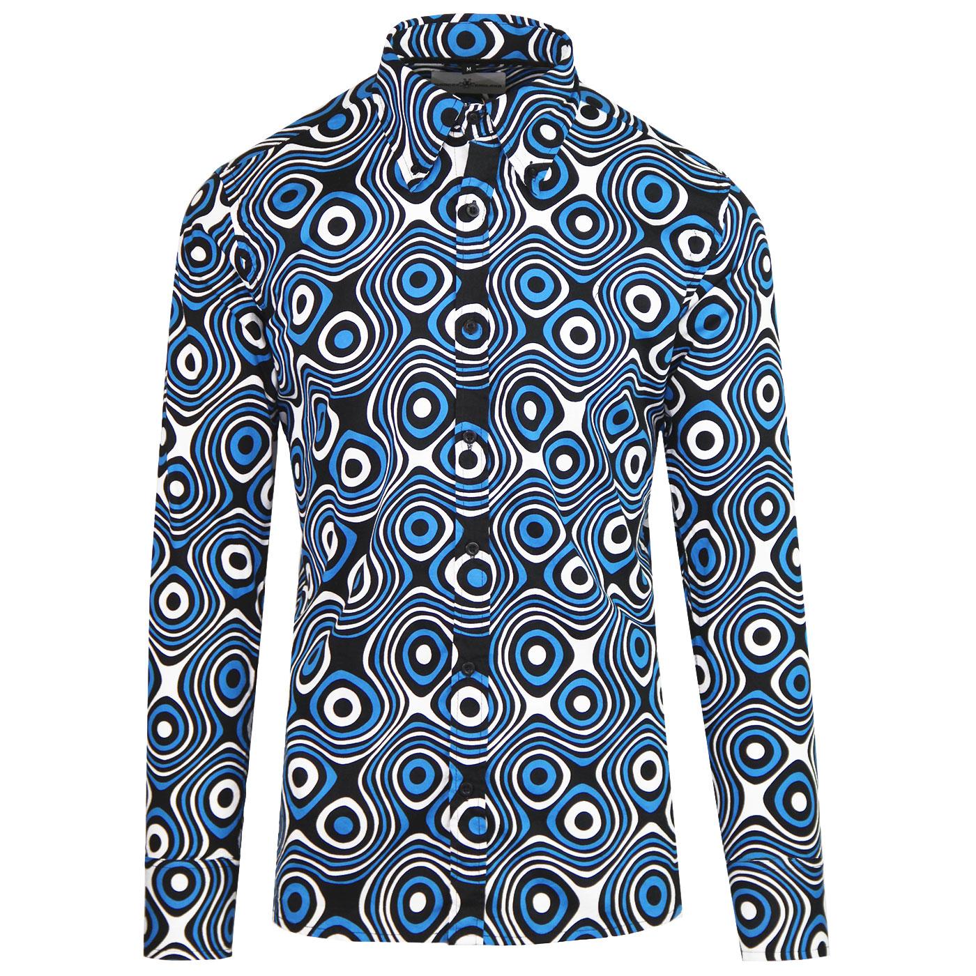 Size XL op art groovy 60's pattern  vintage shirt