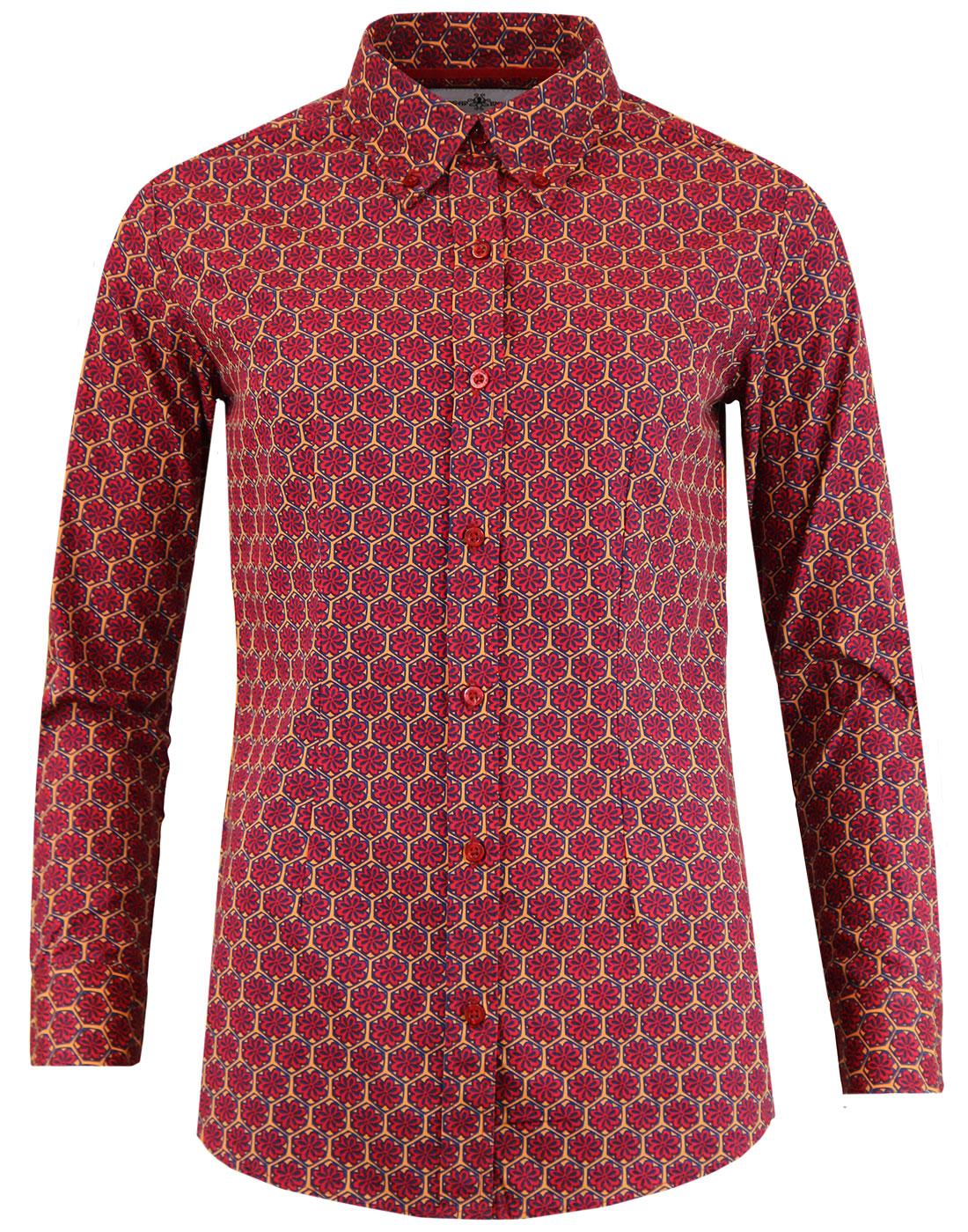 Saffron MADCAP ENGLAND Retro Floral Hexagon Shirt