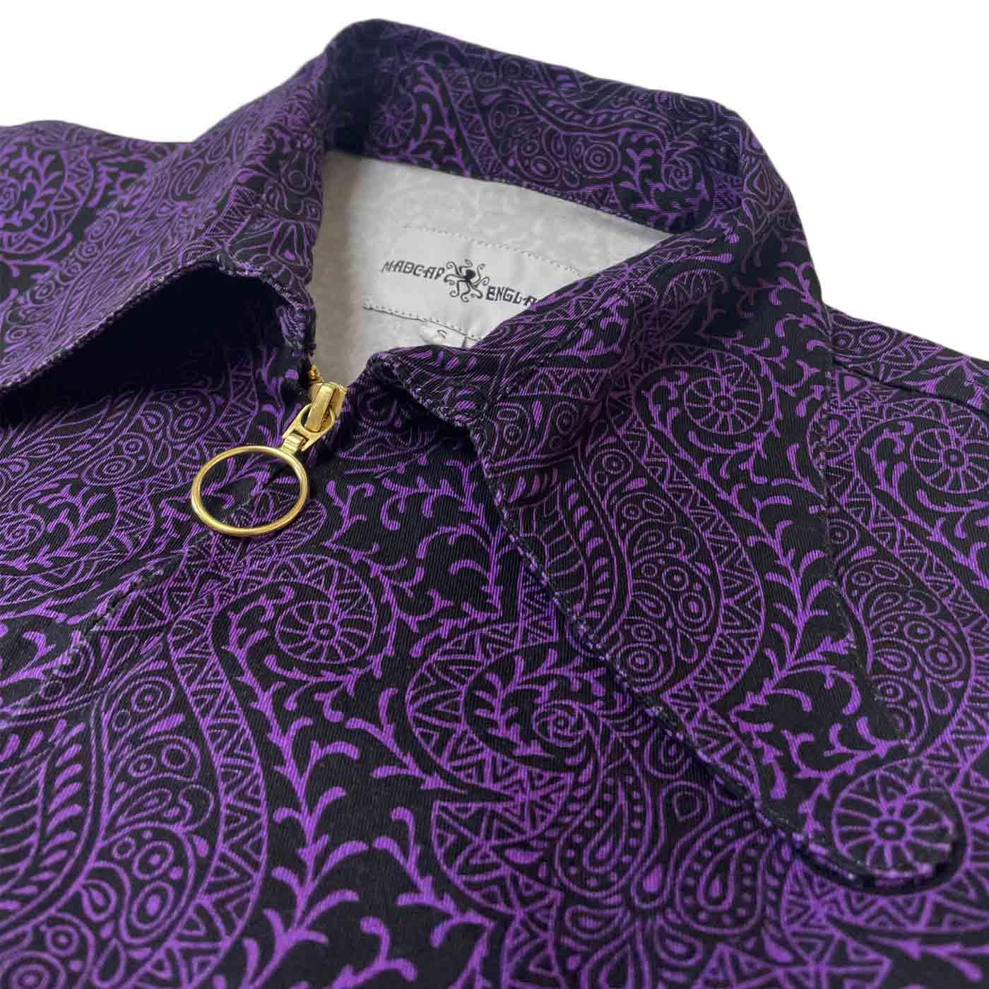 Madcap England Ziggy Paisley Twill Big Collar Jacket Black