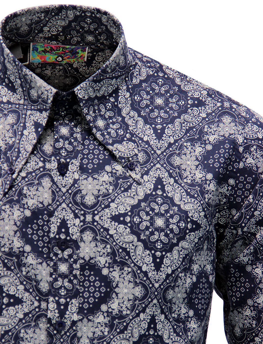 MADCAP ENGLAND Capo Retro Mod Bandana Paisley Spear Collar Shirt