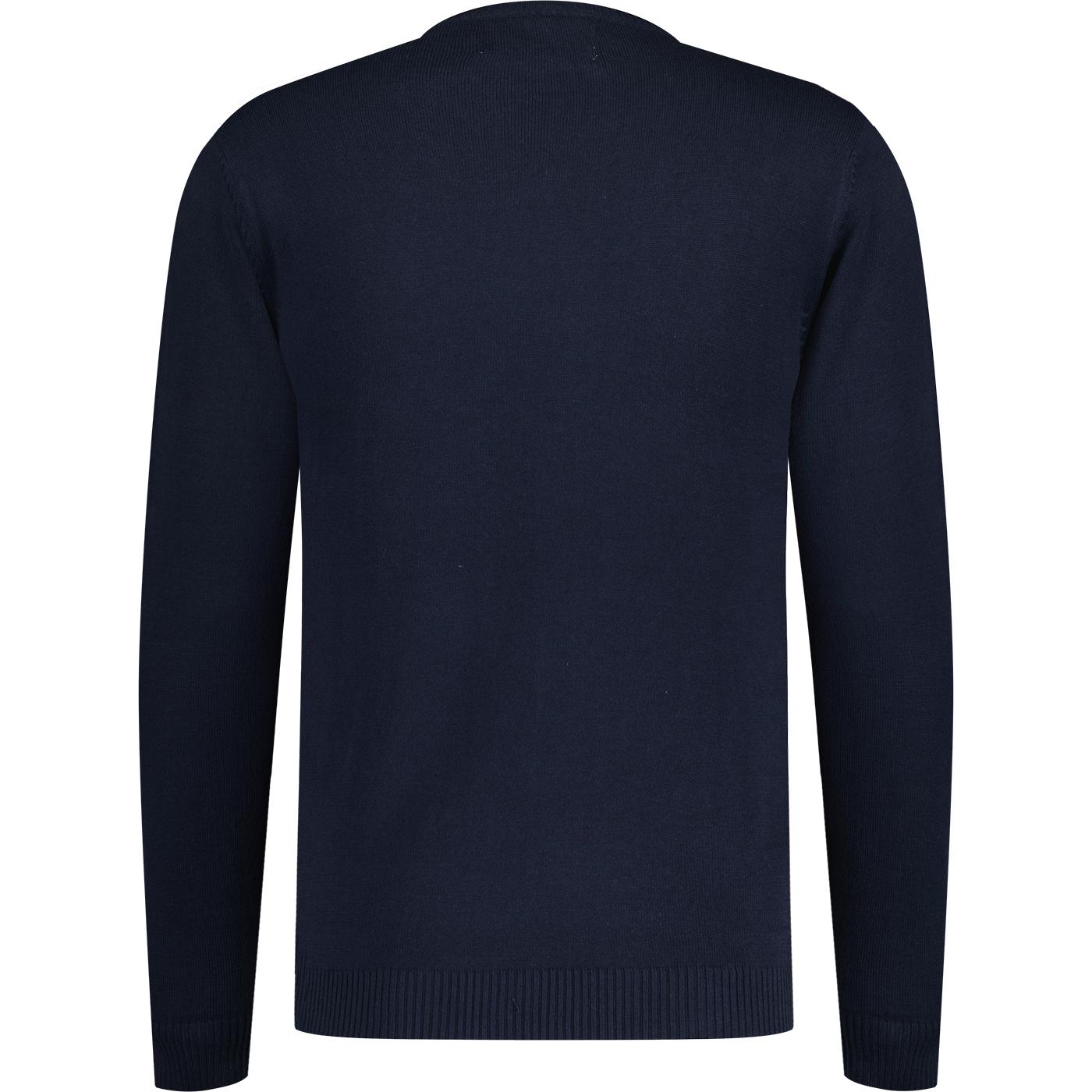 MADCAP ENGLAND Action Retro 60s Mod Racing Jumper in Navy