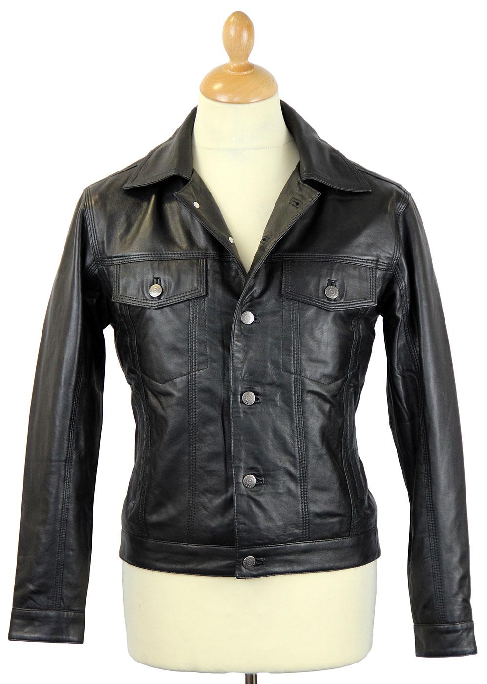 Badlands MADCAP ENGLAND Retro Leather Jacket BLACK