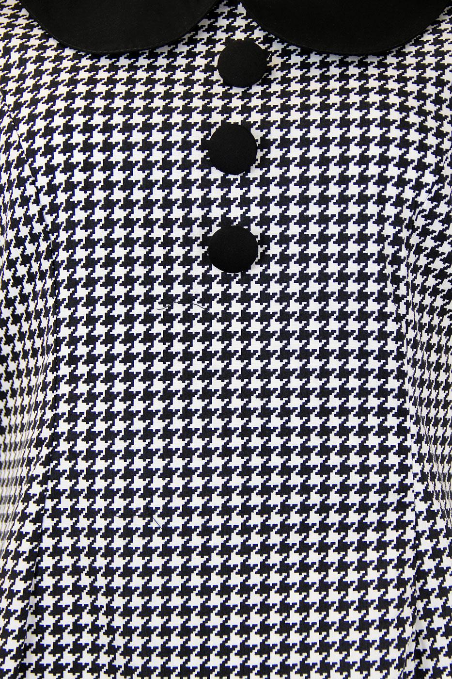 black and white dogtooth dress