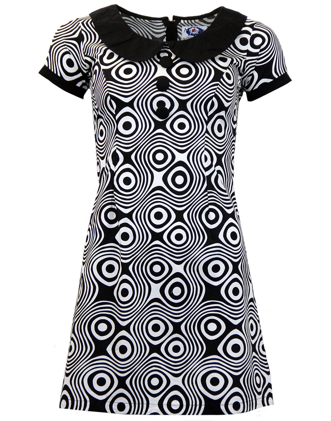 60s mod dress black and white