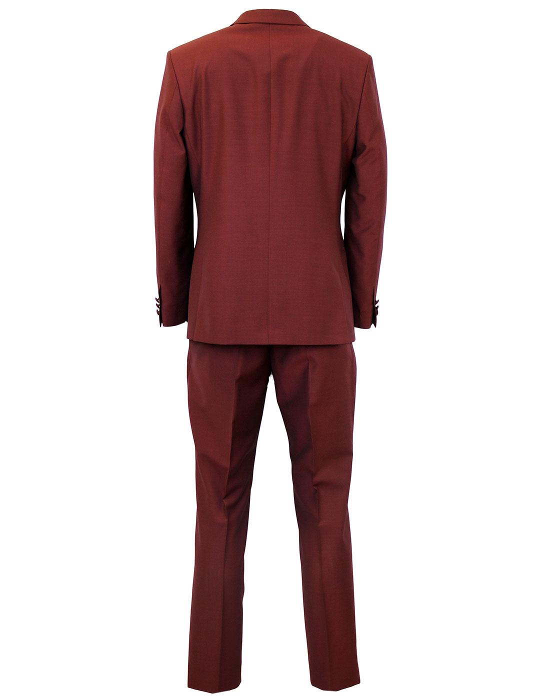 Madcap England Mod 3 Button Mohair Tonic Suit in Burgundy tonic.