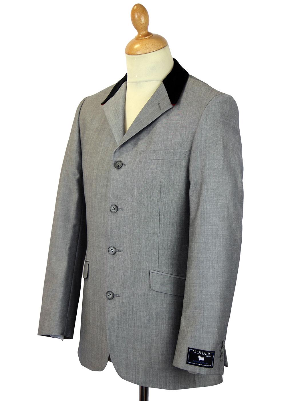 Madcap England Fab 4 Button Mod Suit in Silver Mohair Tonic