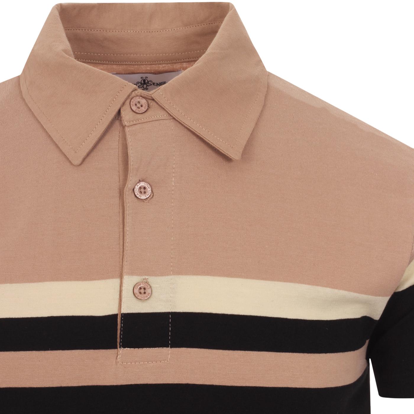 MADCAP ENGLAND Jimmy The Gent Mod Stripe Polo in Black