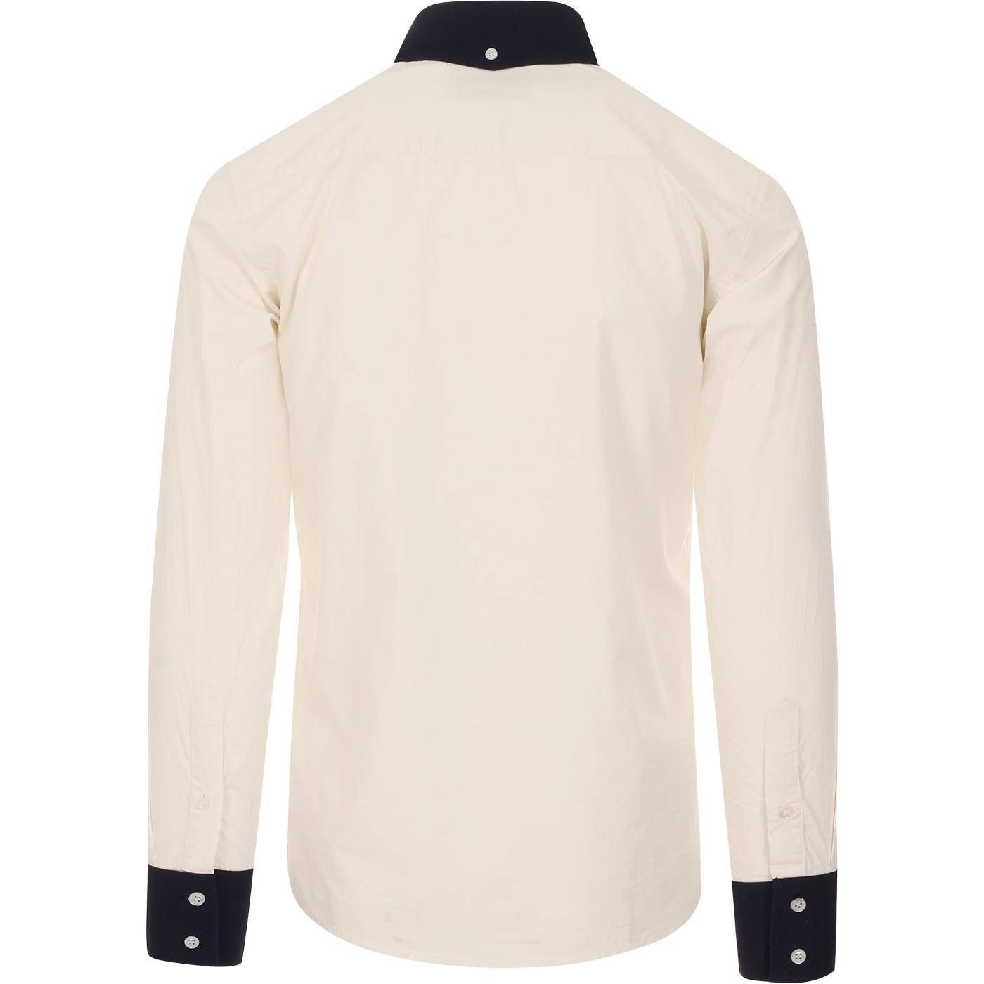 MADCAP ENGLAND Casino 60s Mod Two Tone BD Shirt White