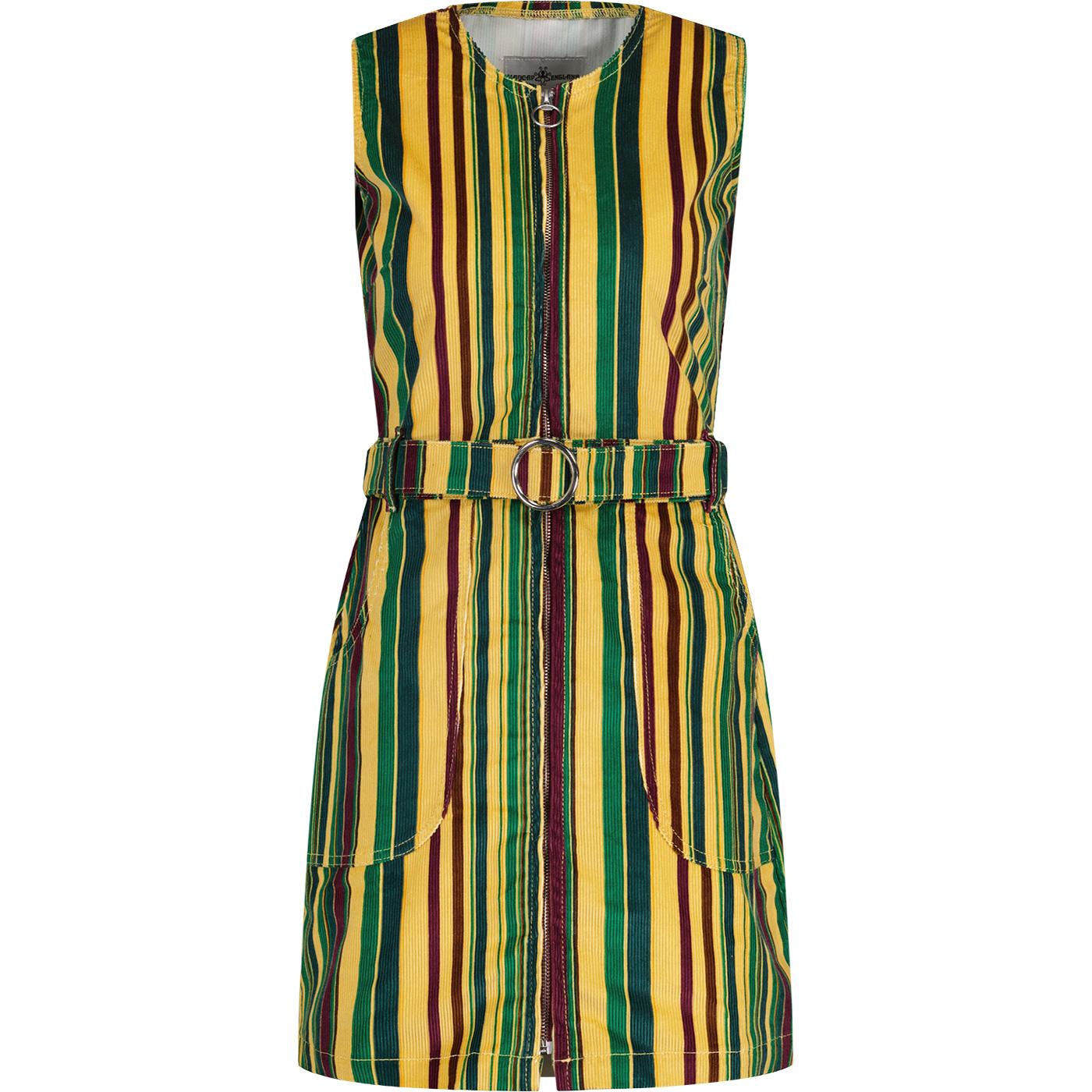 June Madcap England Striped Cord Pinafore Dress YC