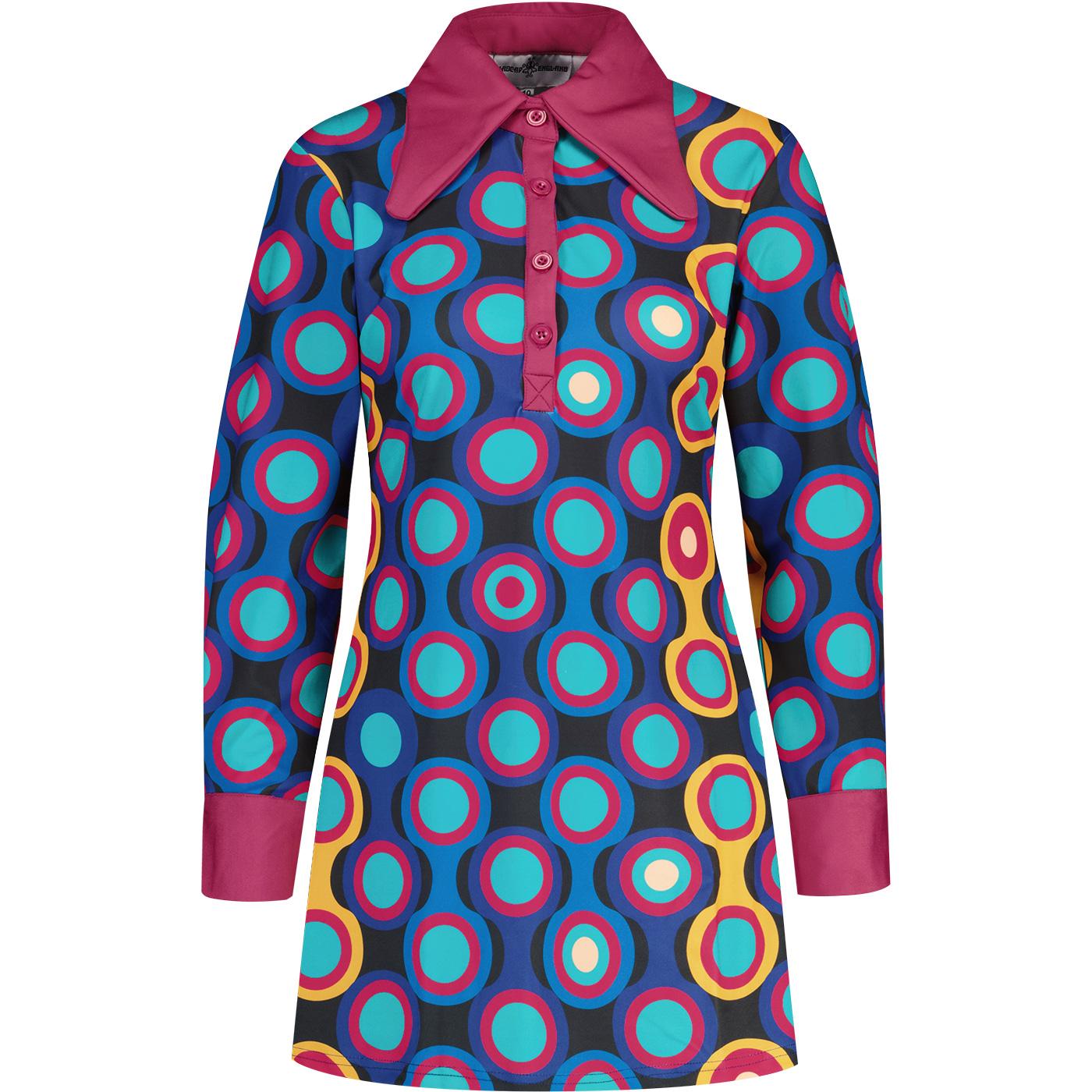 Daydream Psych Out Madcap Retro 60s Mod Polo Dress