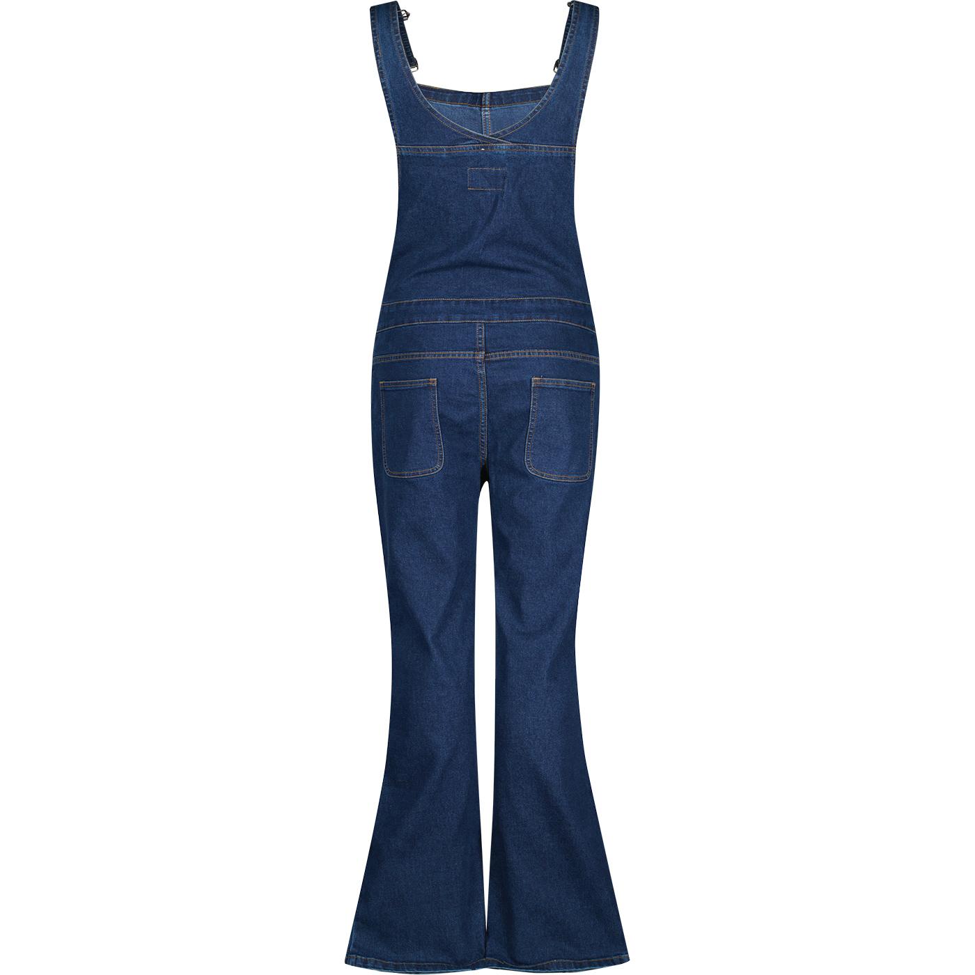 Madcap England Bell Bottom Blues Dungaree Bib Flares Indigo