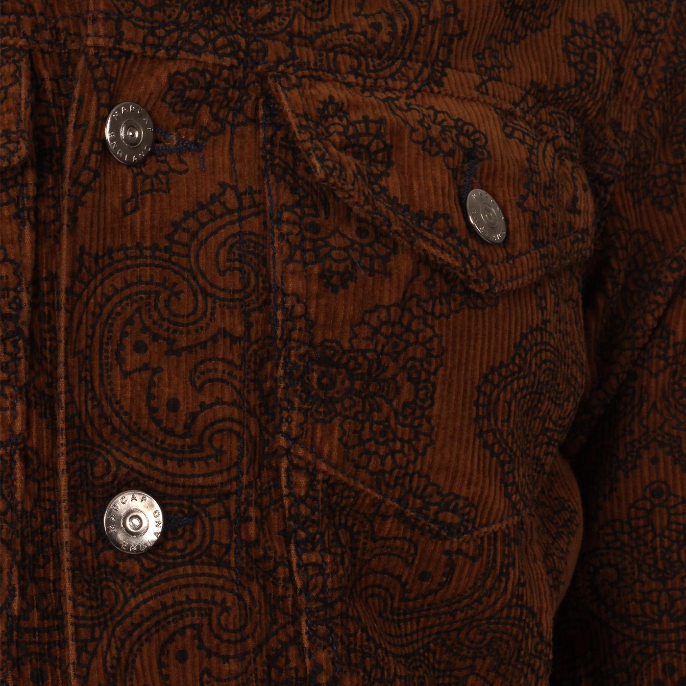 NEU MADCAP HERREN MOD RETRO 60er 1960er KORD BLAZER JACKE Paisley In