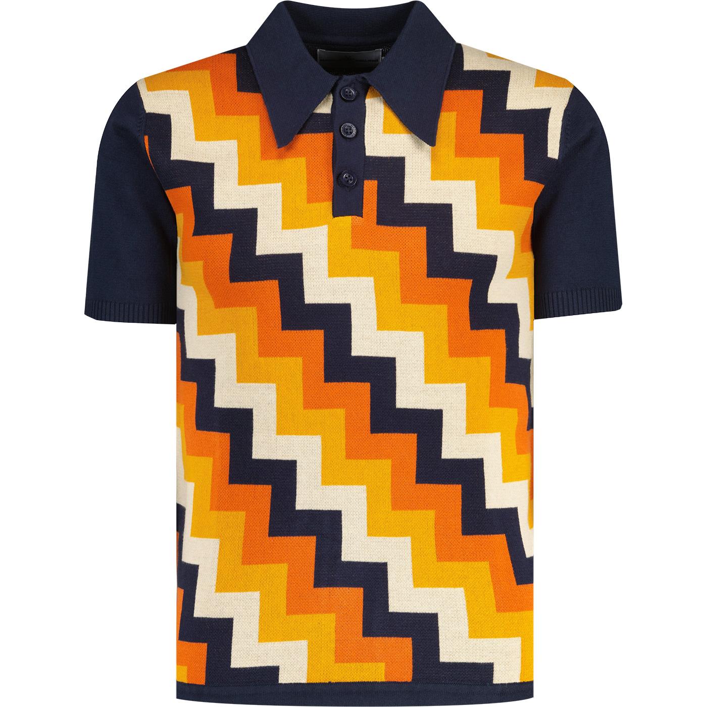 Step On Madcap England 70s Step Jacquard Polo (NB)