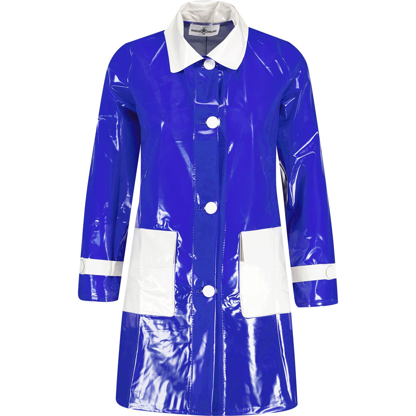 Robin MADCAP ENGLAND Mod 2 Tone PVC Raincoat BLUE