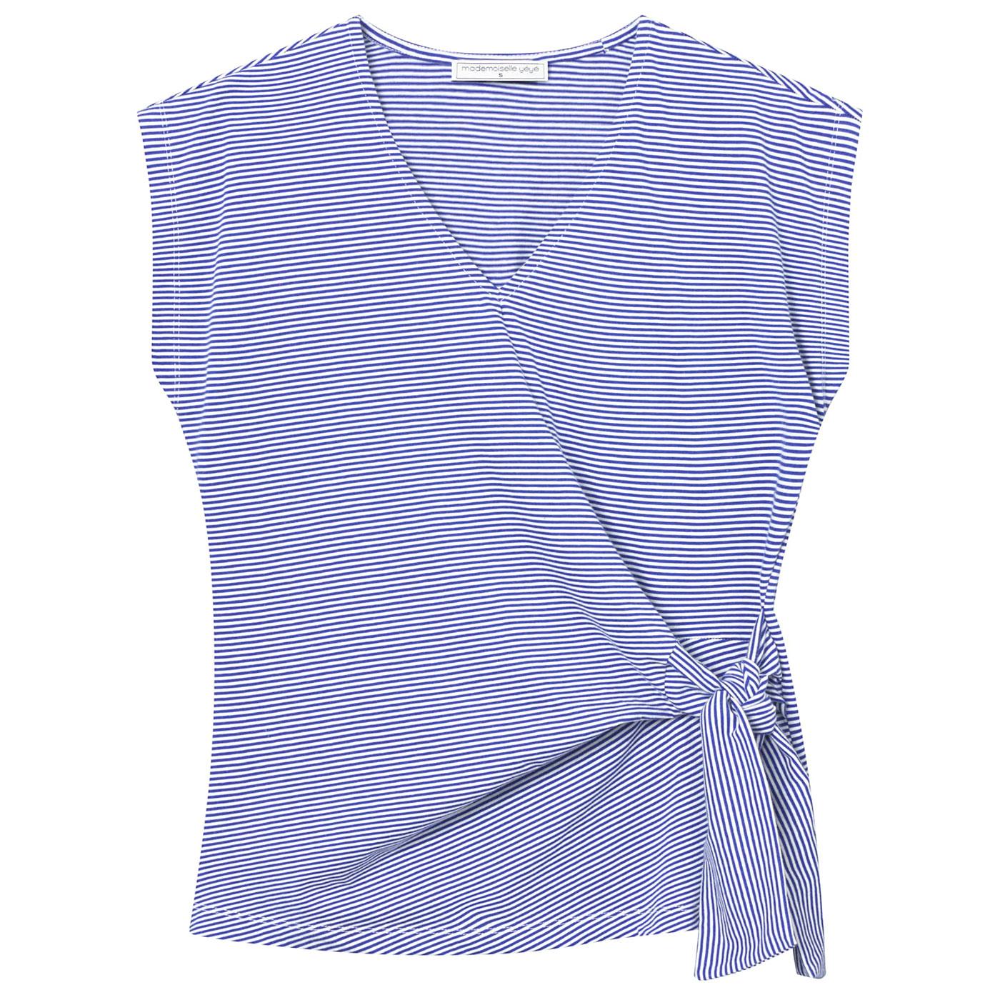 Mademoiselle Yéyé Twist & Twirl Blue Stripe Shirt 