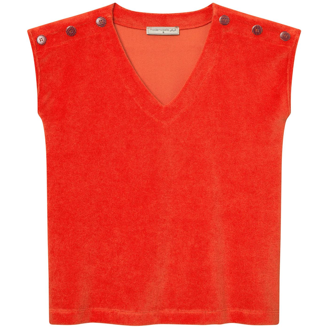 Mademoiselle Yéyé Wave Rider Red V-neck Tank Tee 