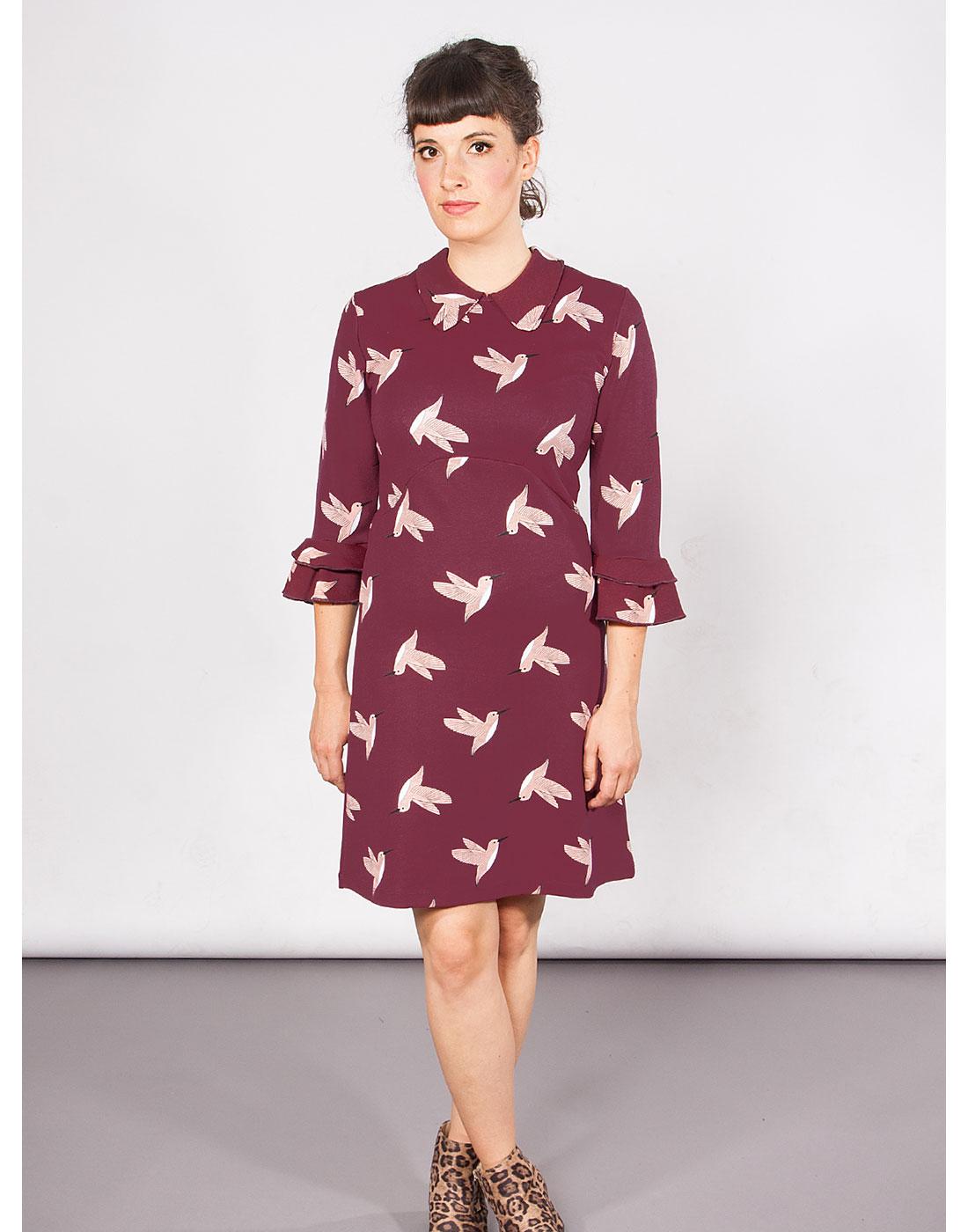 Holly MADEMOISELLE YEYE Retro 60s Mod Hummingbird Print Dress