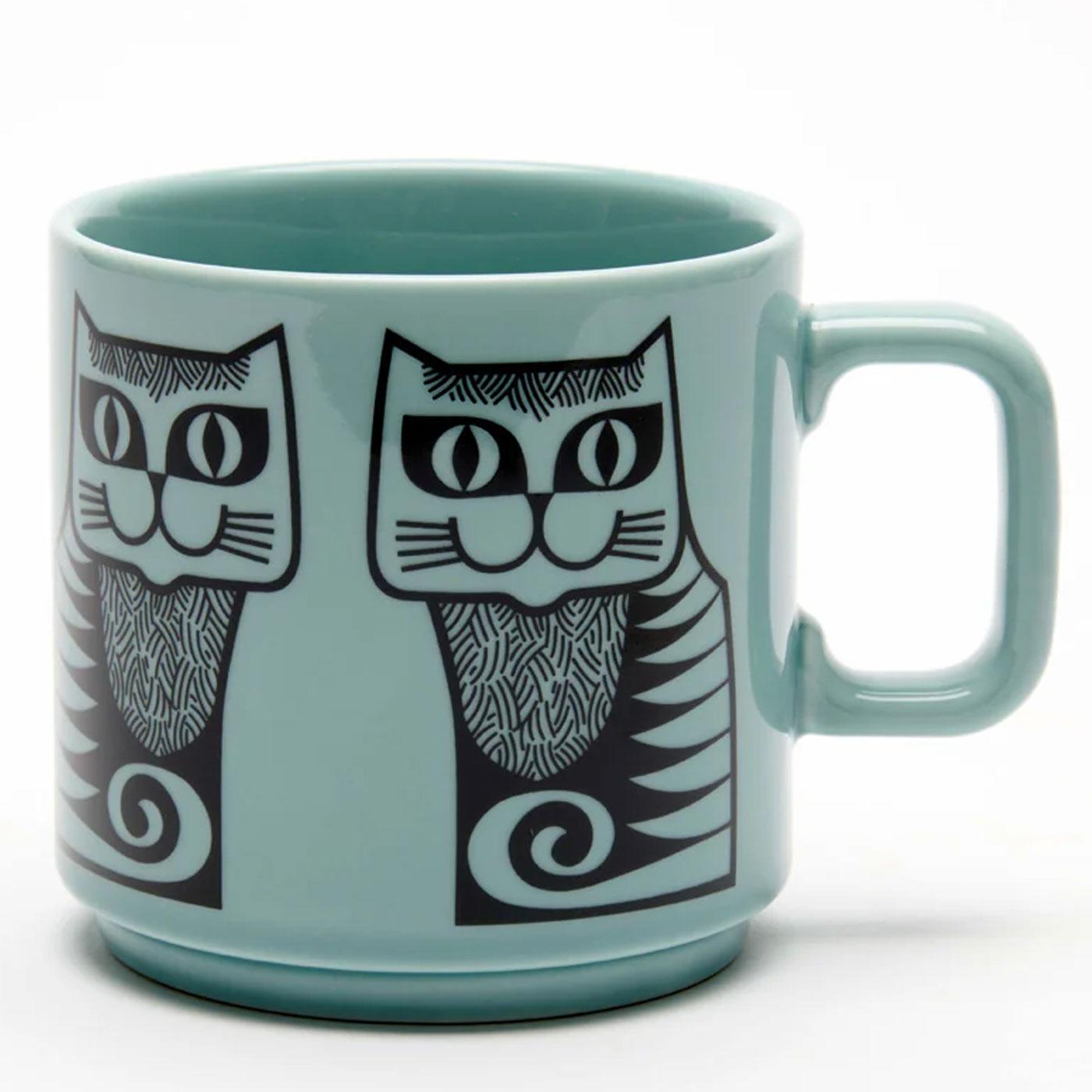 Magpie x Hornsea Pottery Retro 70s Cat Mug (Teal)