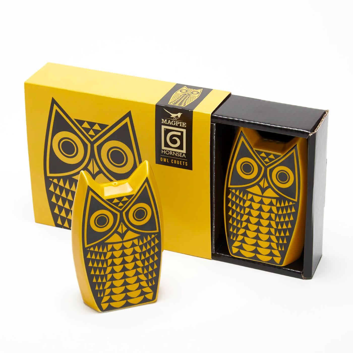 Magpie x Hornsea Pottery Retro 1960s Stoneware Owl Cruet Set