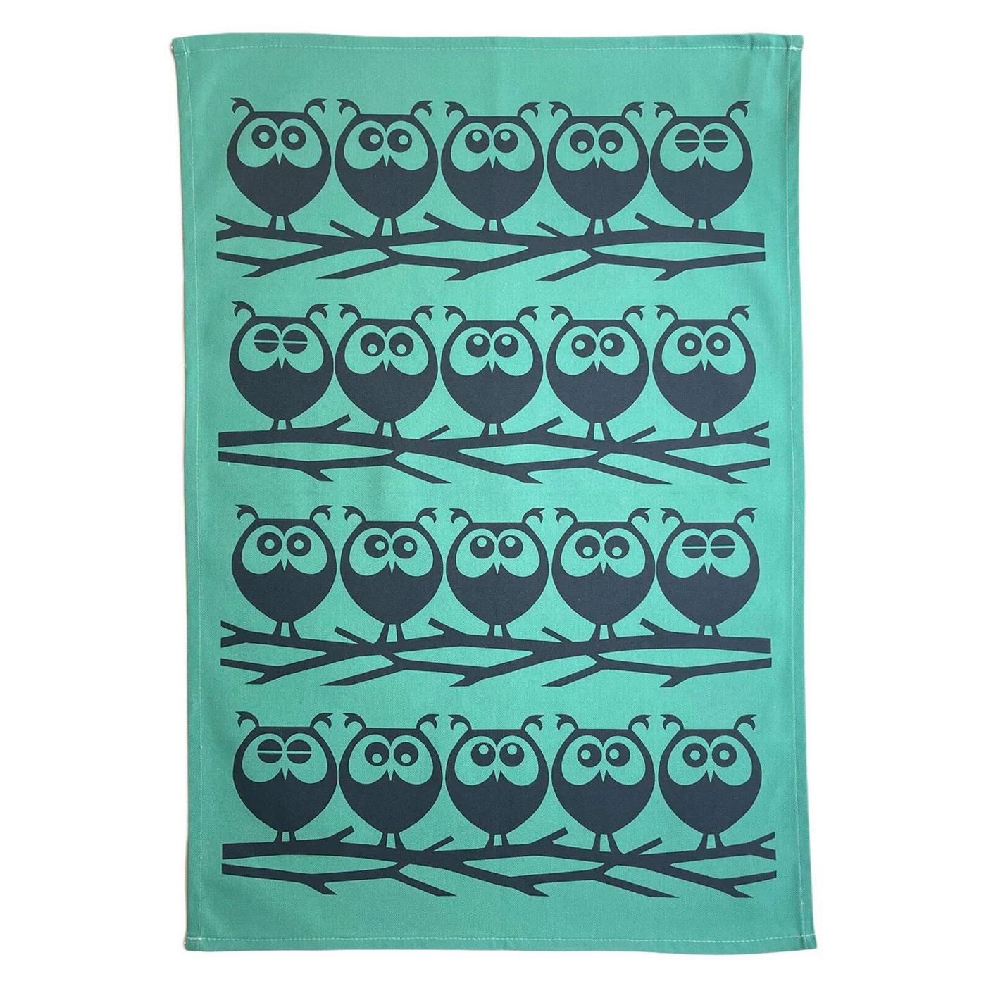 Magpie x Hornsea Pottery Owls on Branch Tea Towel 