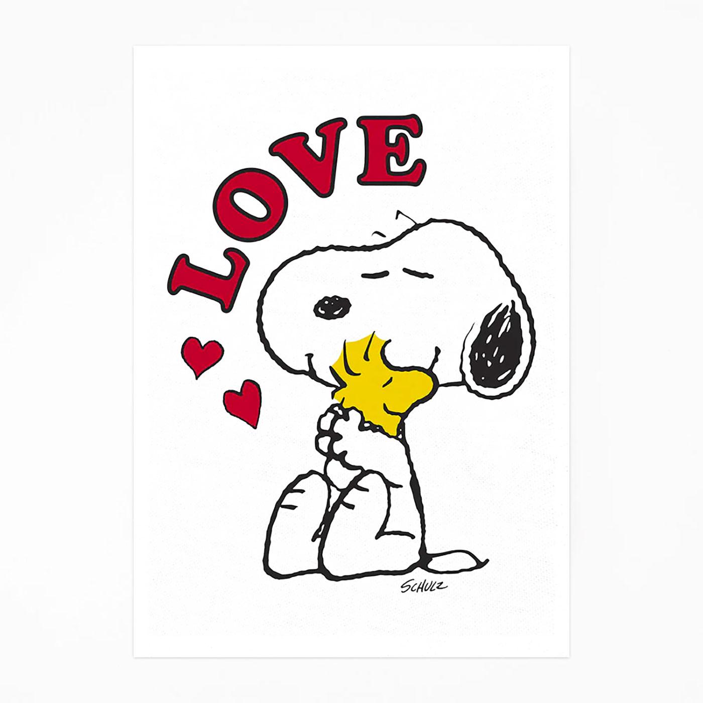 Magpie Peanuts Snoopy & Woodstock Love Tea Towel