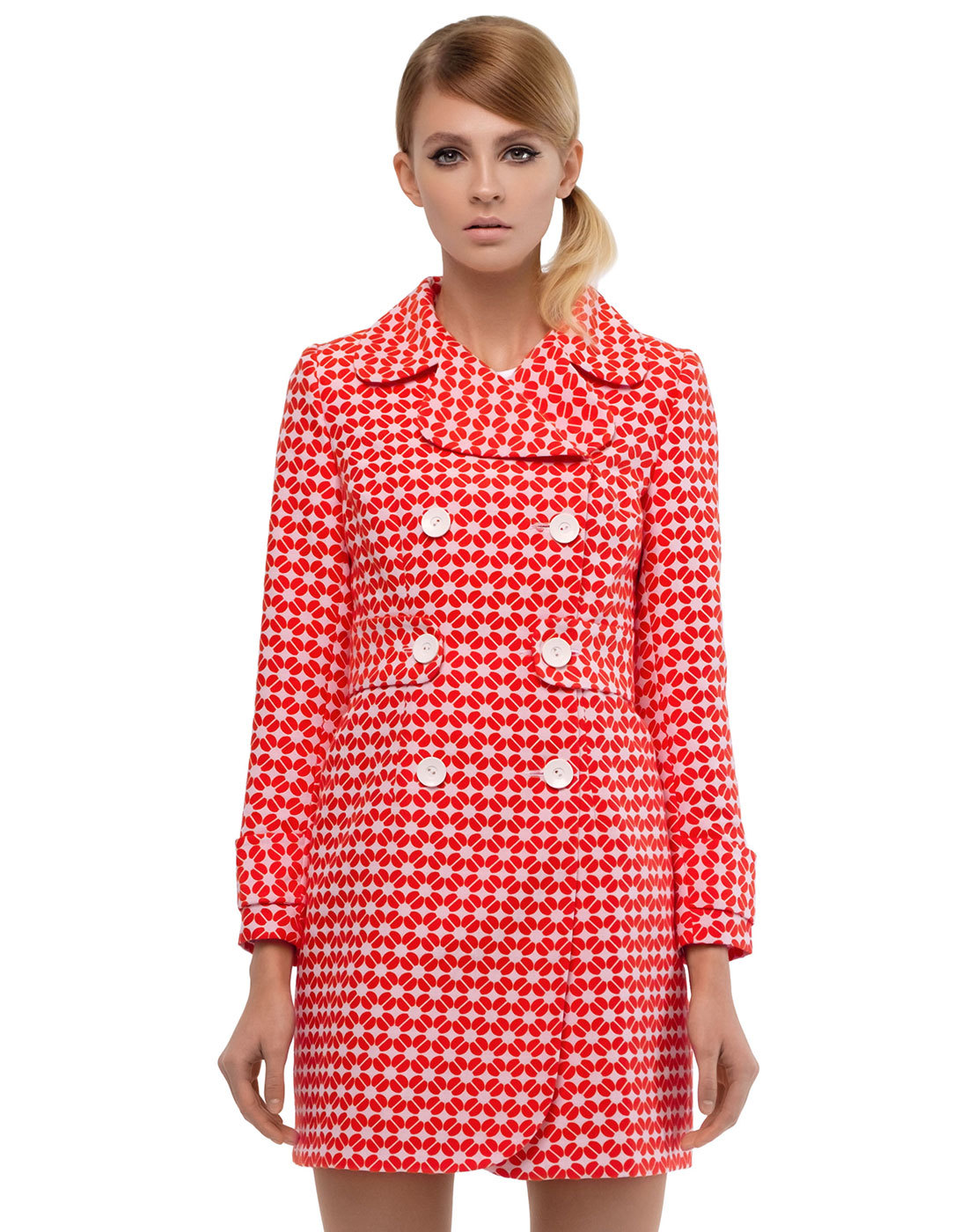 MARMALADE 60s Mod Double Breasted Geo Floral Coat