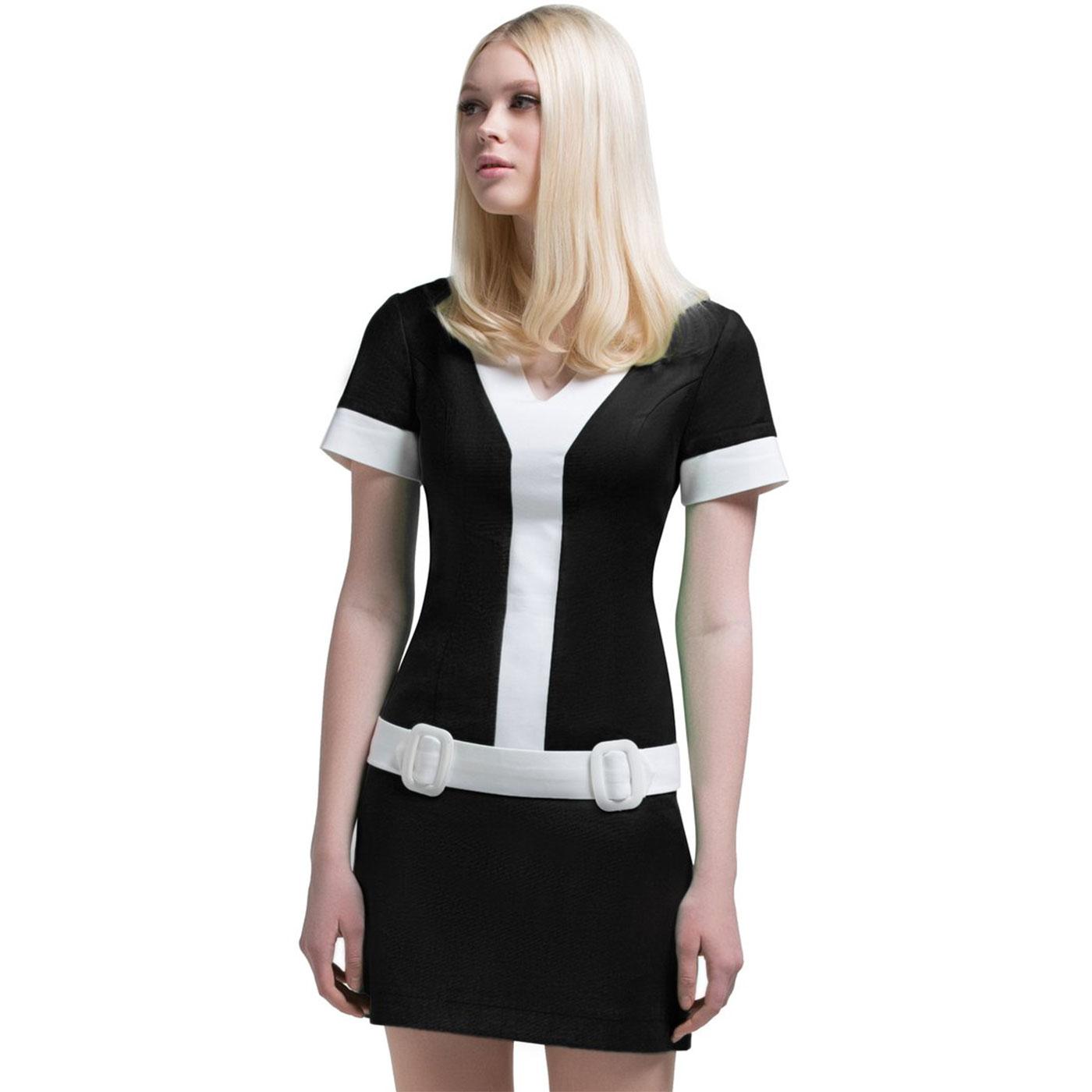 MARMALADE Retro 60s Short Sleeve Mod Dress Black