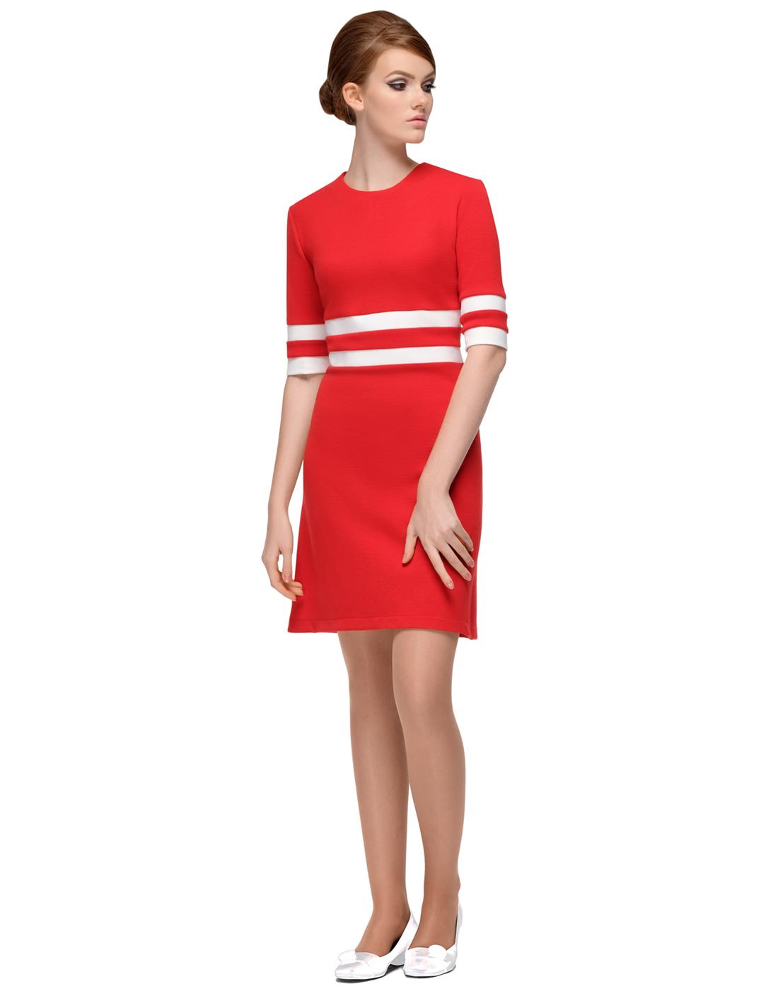 MARMALADE Retro 60s Mod Summer Dress in Red with Stripe