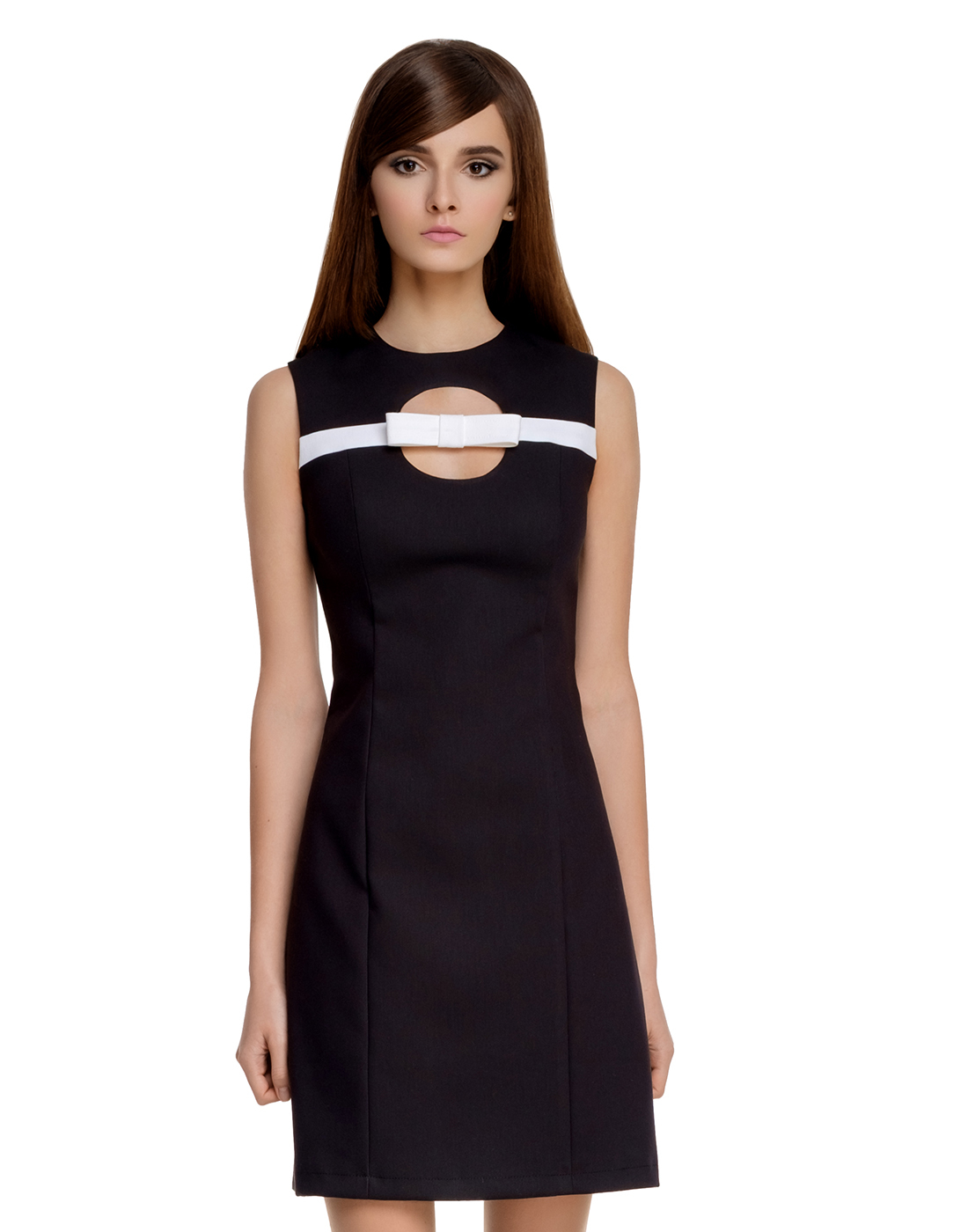 MARMALADE Retro 60s Mod Cut-Out Bow Dress in Black