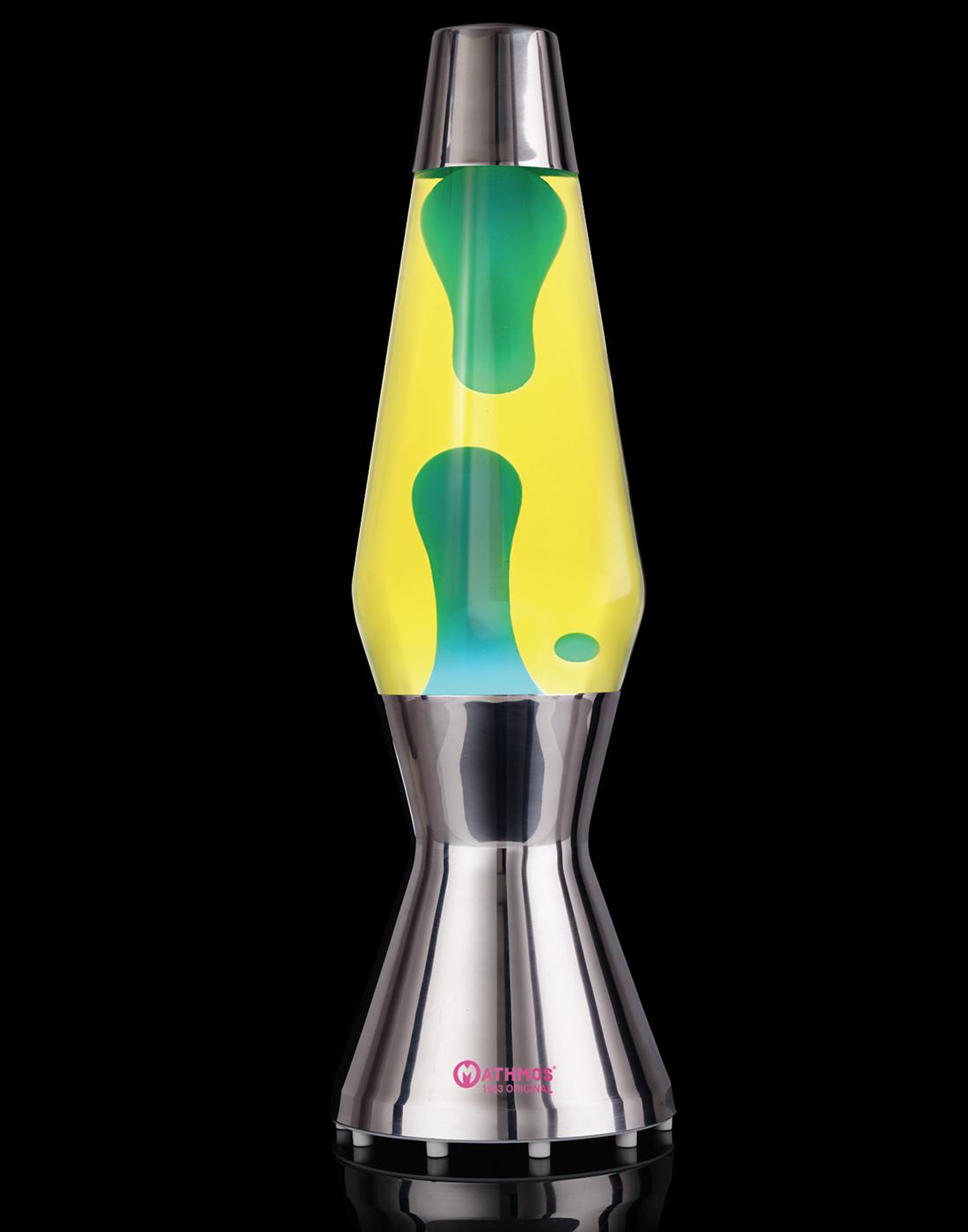 MATHMOS Astro Classic Retro 60s Mod Lava Lamp in Yellow/Blue