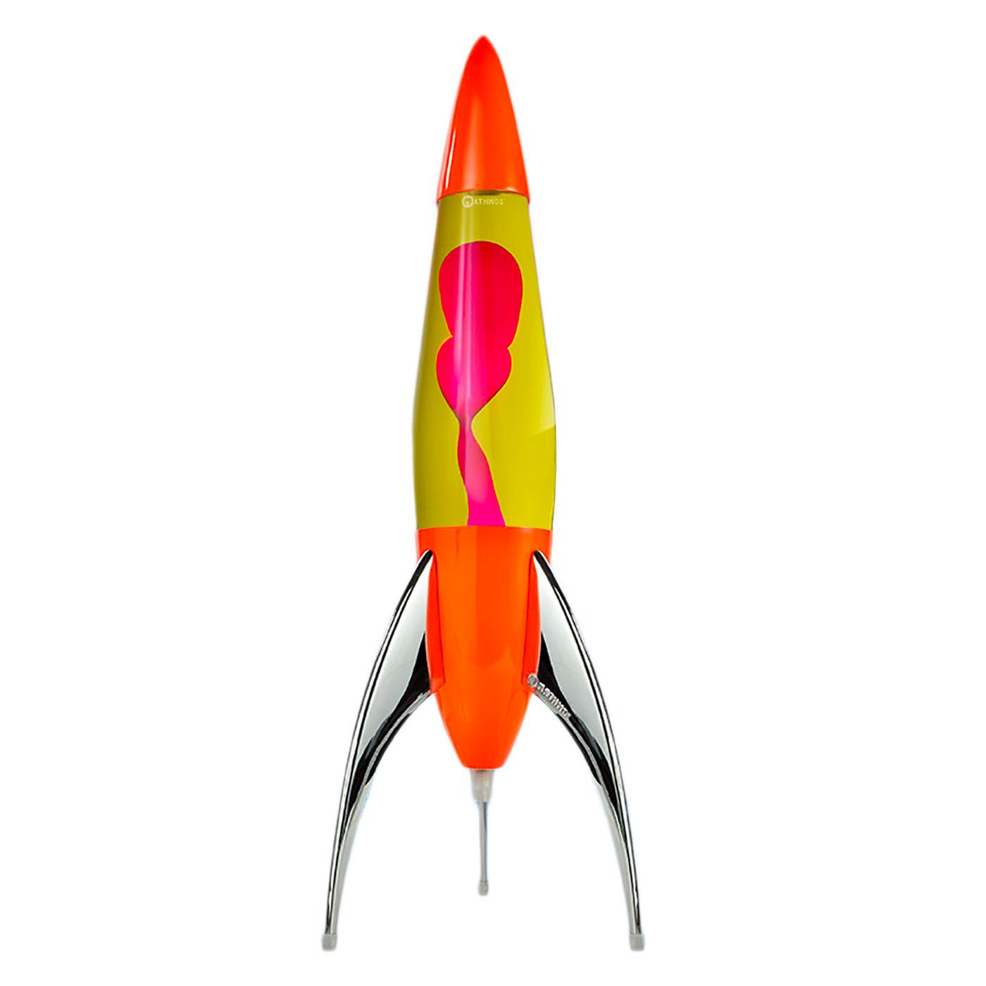 MATHMOS Telstar Retro 60s Rocket Lava Lamp Yellow Red