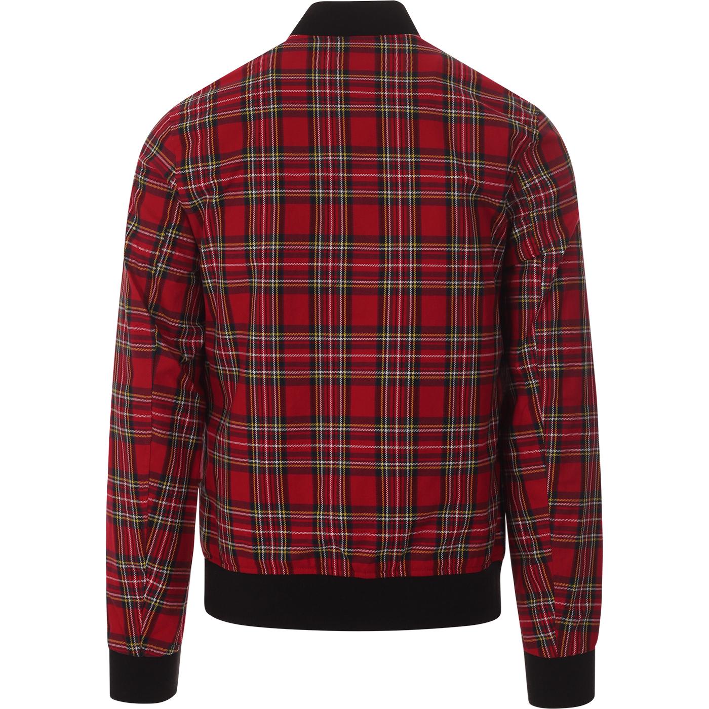 red tartan bomber jacket