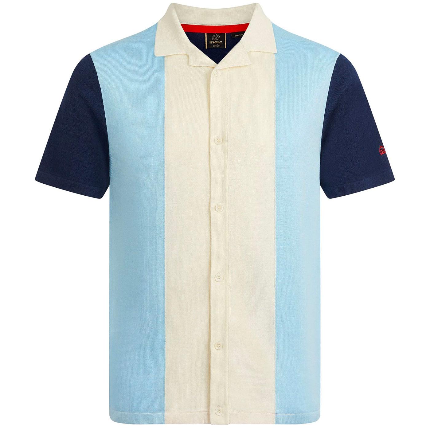Banning MERC 1960s Mod Knitted Panel Polo Shirt B
