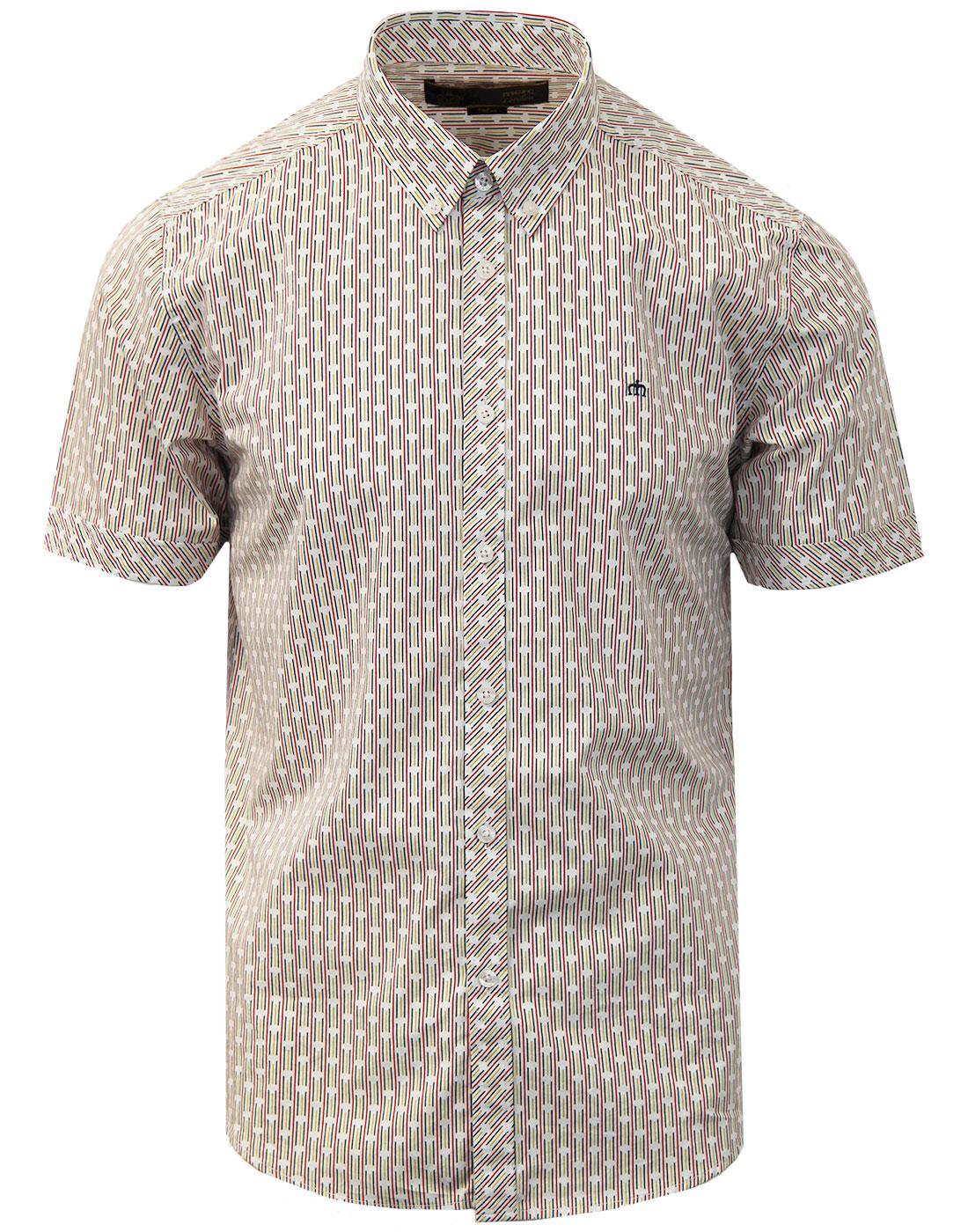 Barrack MERC 60s Mod Polka Dot Stripe Shirt WHITE