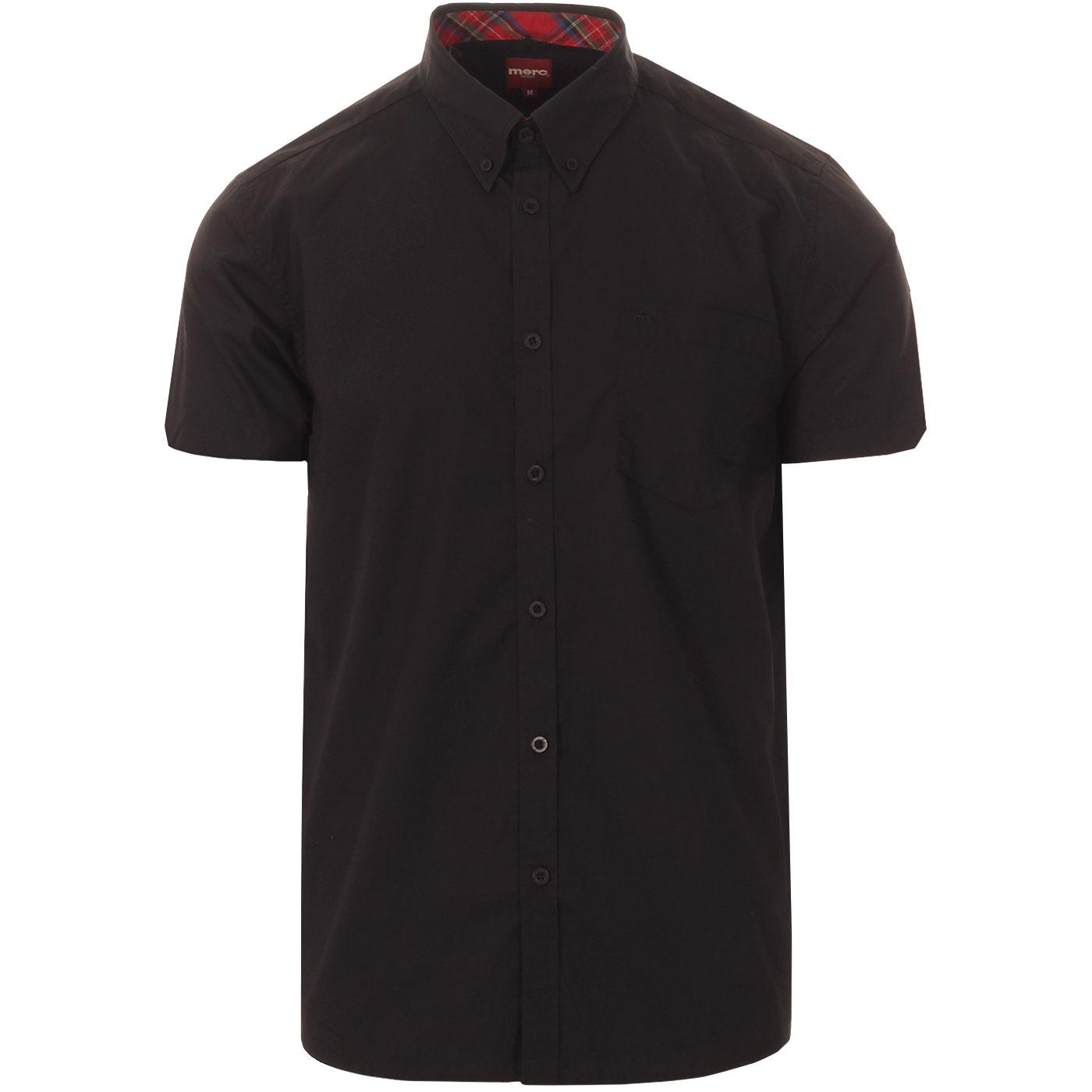 Merc Baxter Shirt in Black | Mens Sixties Retro Mod Shirts