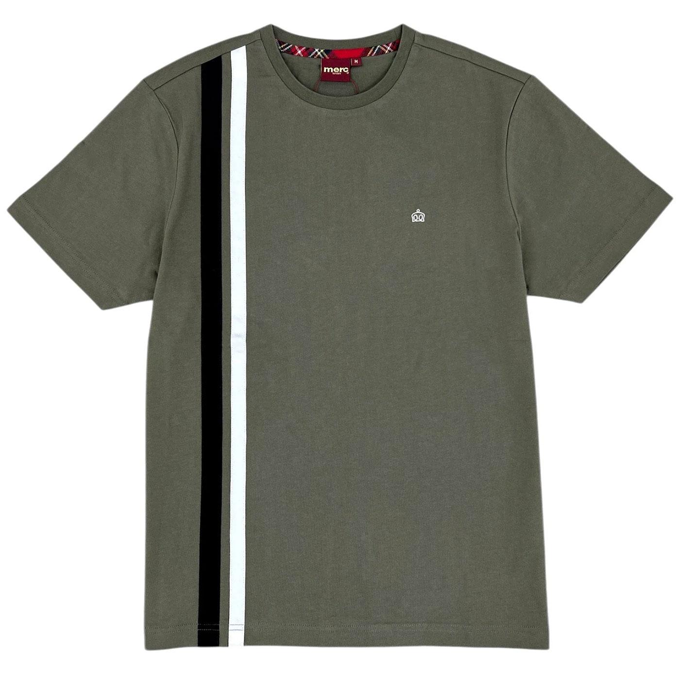 Belmont MERC Retro Mod Racing Stripe Tee Khaki