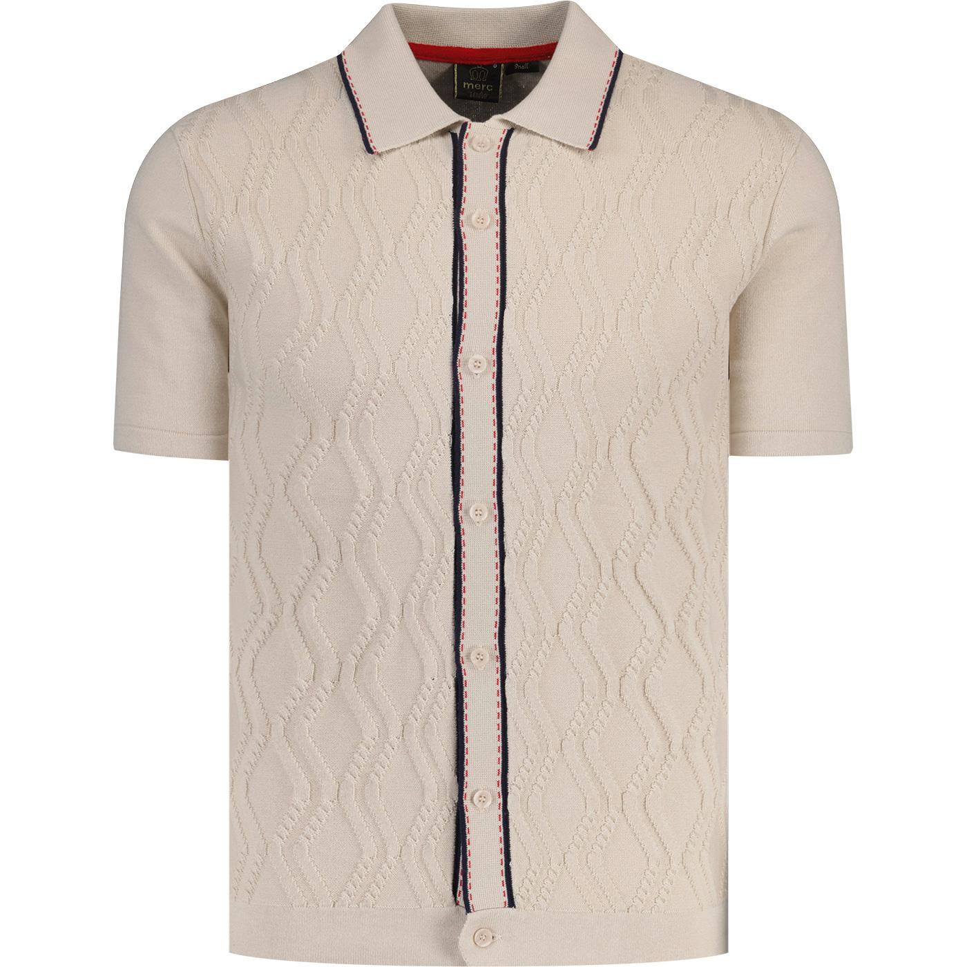 Bryan Merc Retro Stipple-Tipped Cable Knit Shirt C