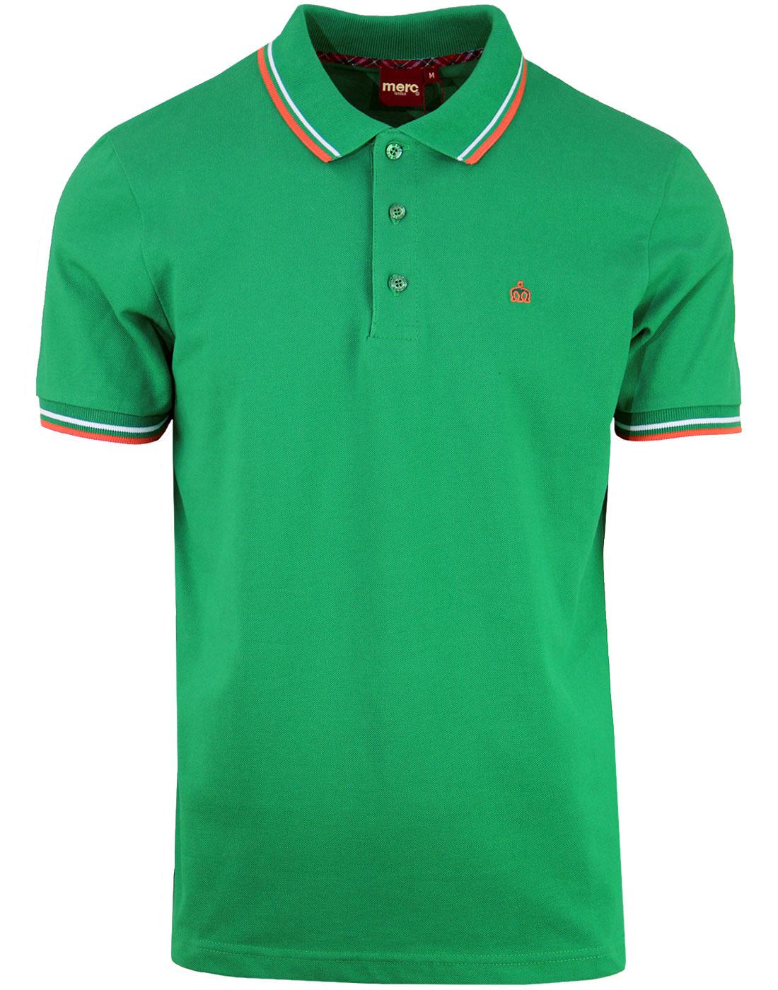 Card MERC Mod Retro Tipped Pique Polo Shirt in Bright Green