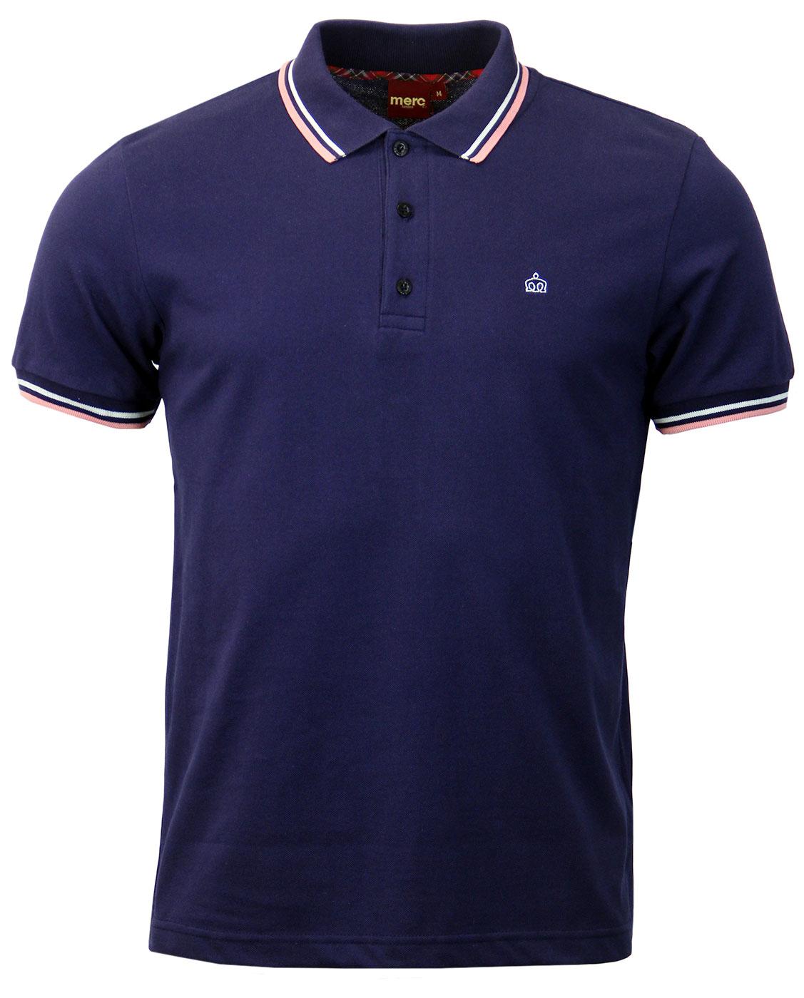 MERC Card Mod Retro Pique Polo with Tipping in Ink