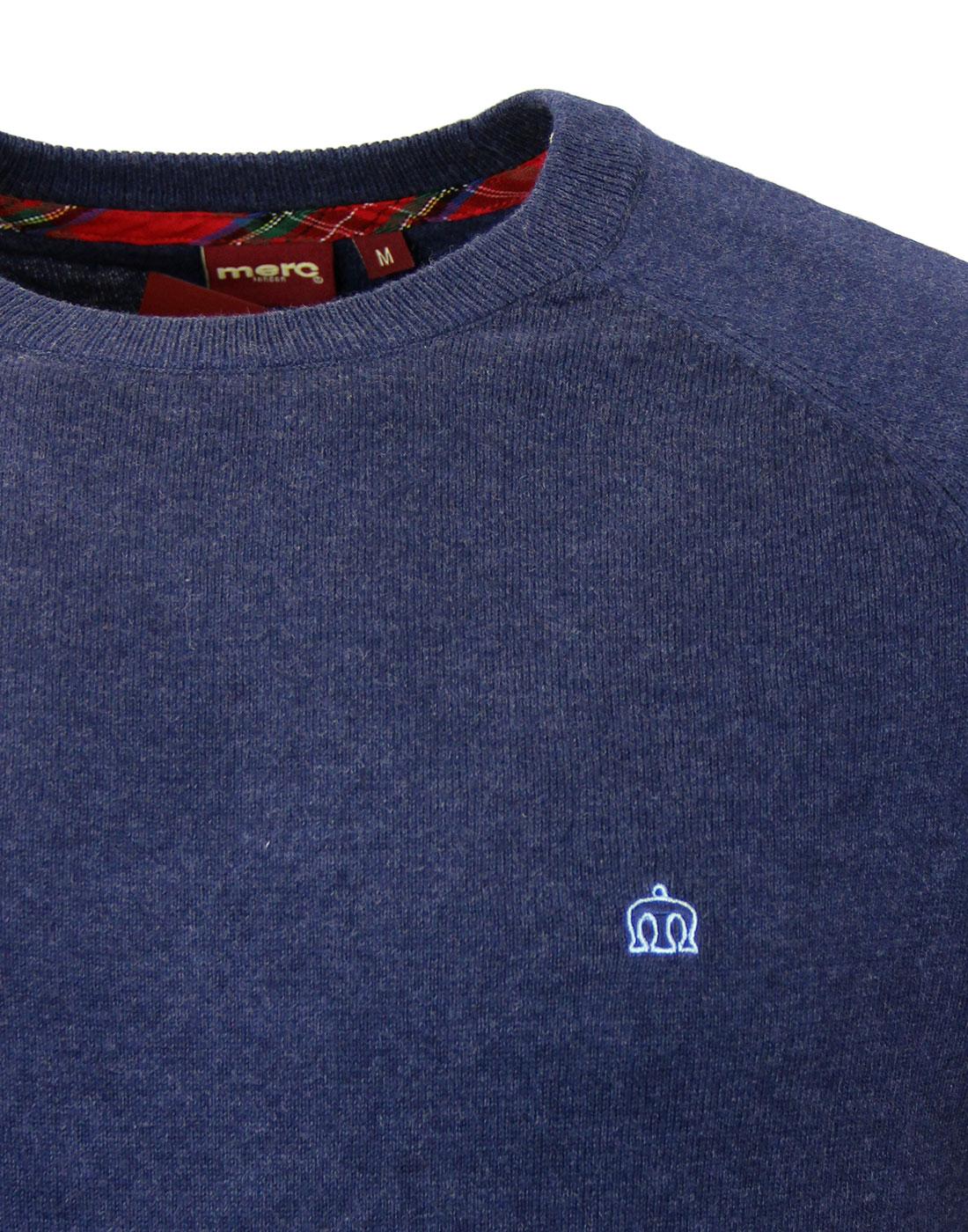 MERC Berty Retro Cashmere Crew Neck Jumper in Navy