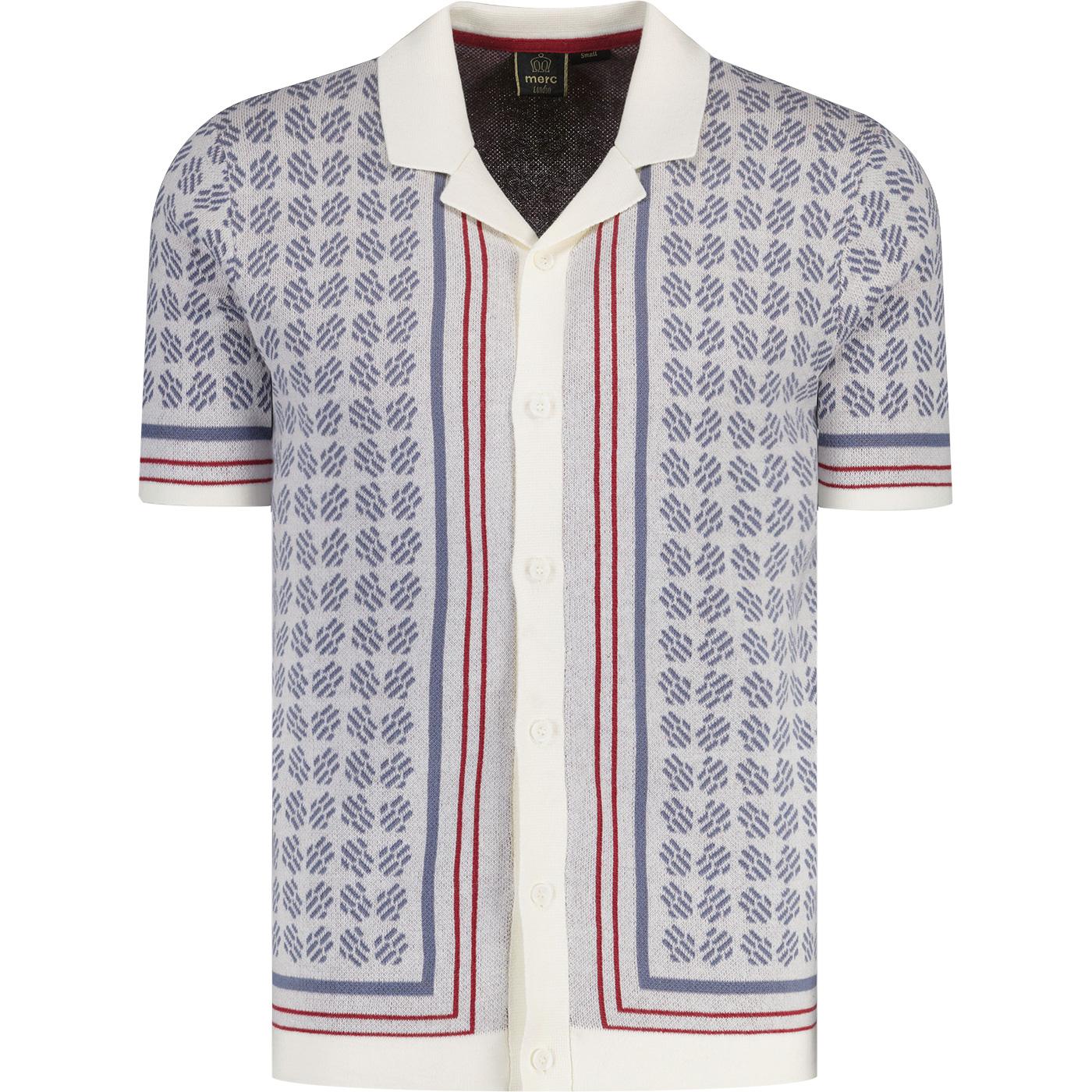 Dennis Merc Revere Collar Jacquard Knit Shirt V