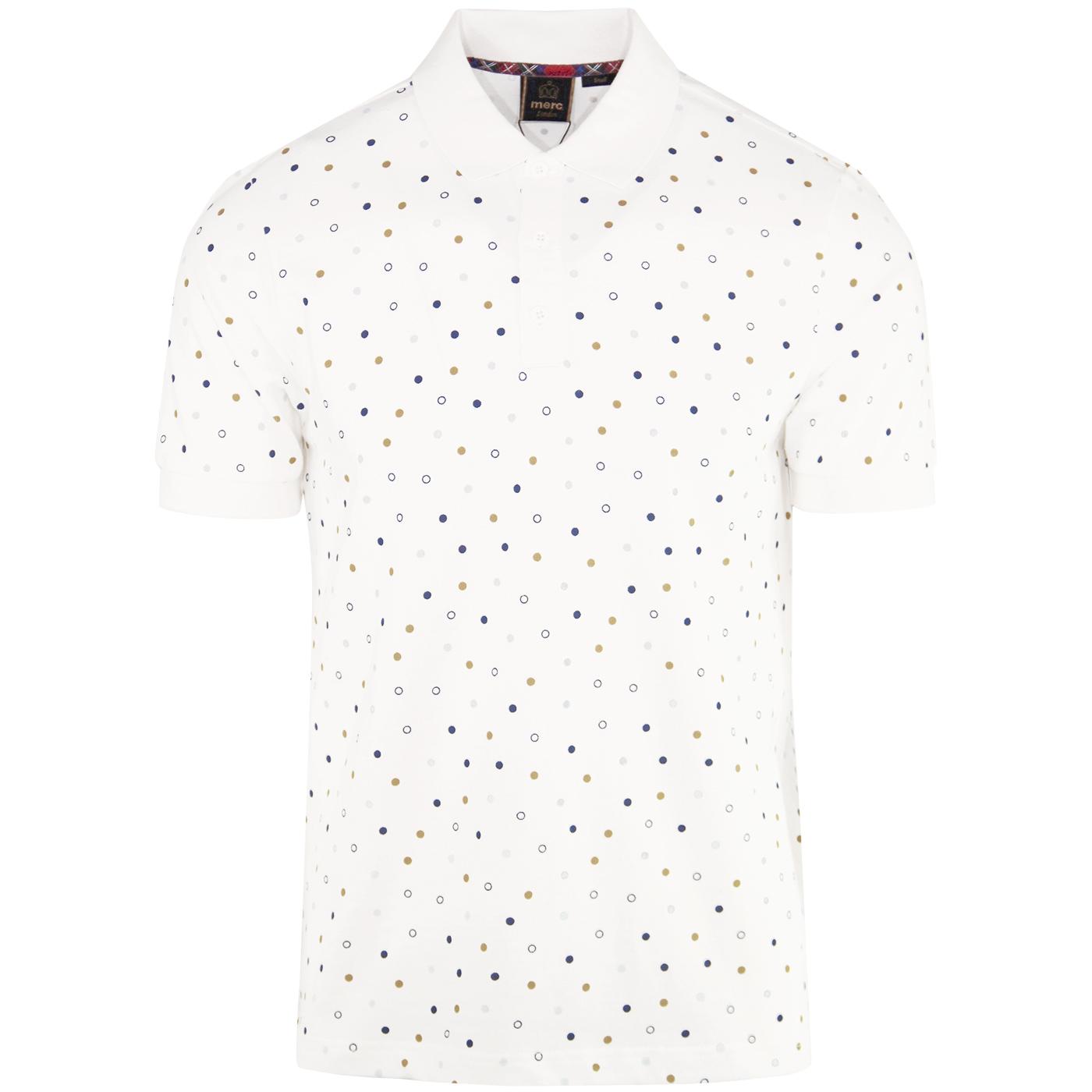 Dalmeny MERC Retro Mod Dot Print Polo (Off White)