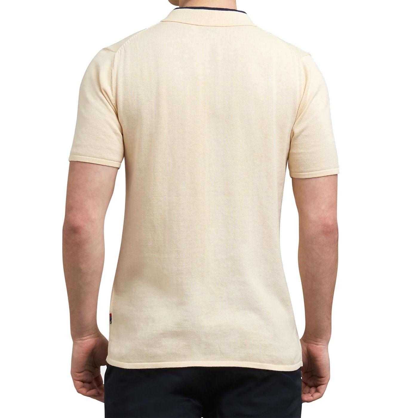 Vintage 80s Cream Knitted Polo T-shirt