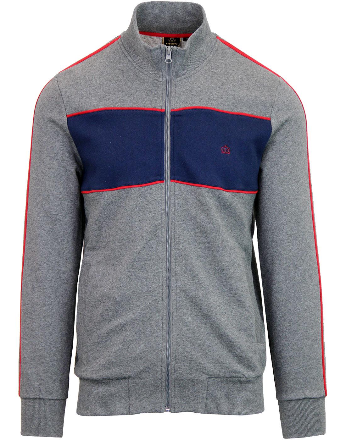 MERC 'Freed' Chest Panel Zip through Track Top Mineral Grey