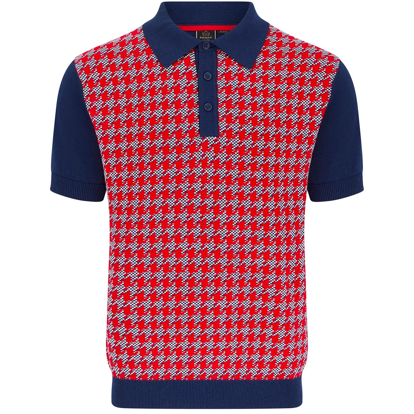 Gascoigne Merc Jacquard Knit Houndstooth Polo (DB)