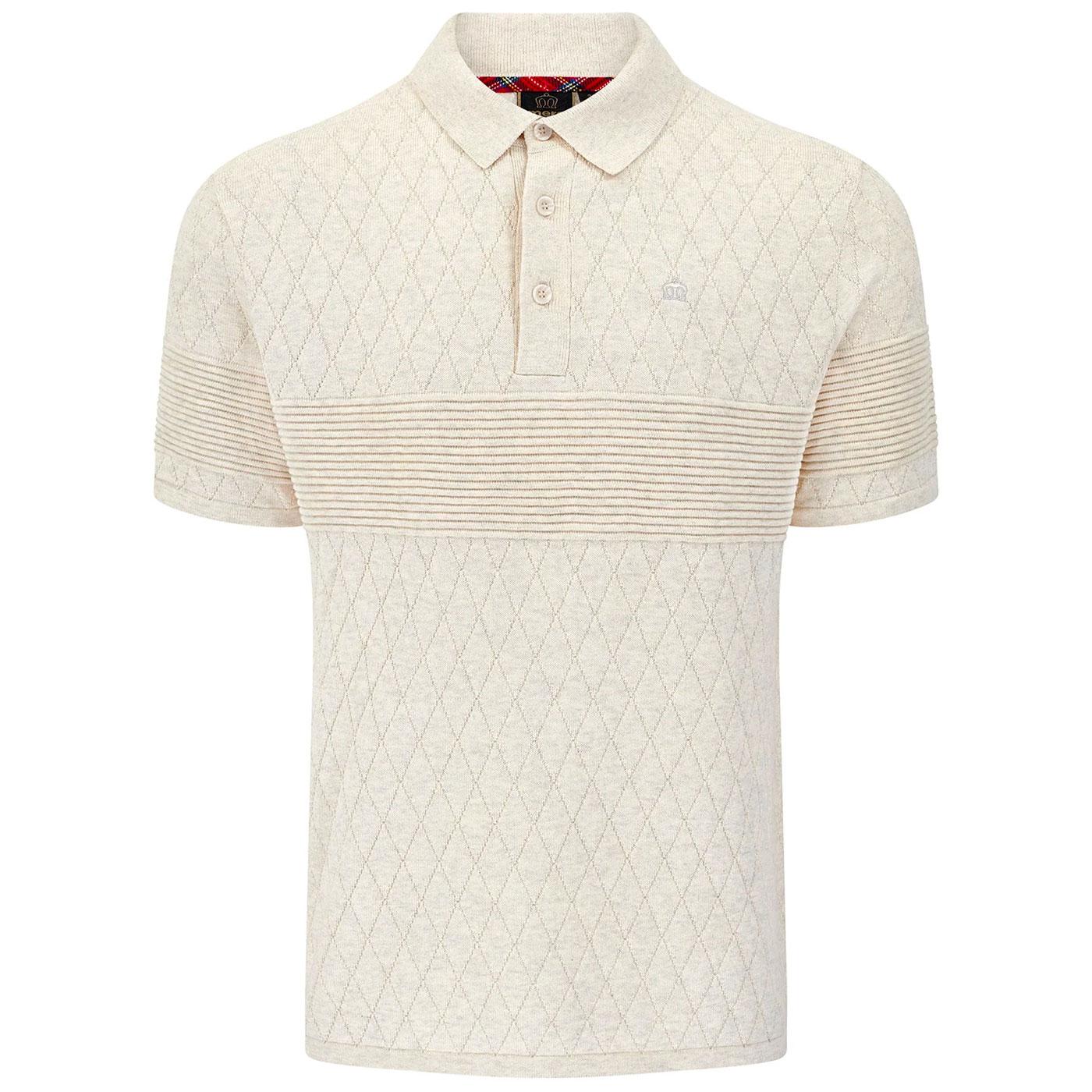 Greville Merc London Textured Knitted Polo Shirt C