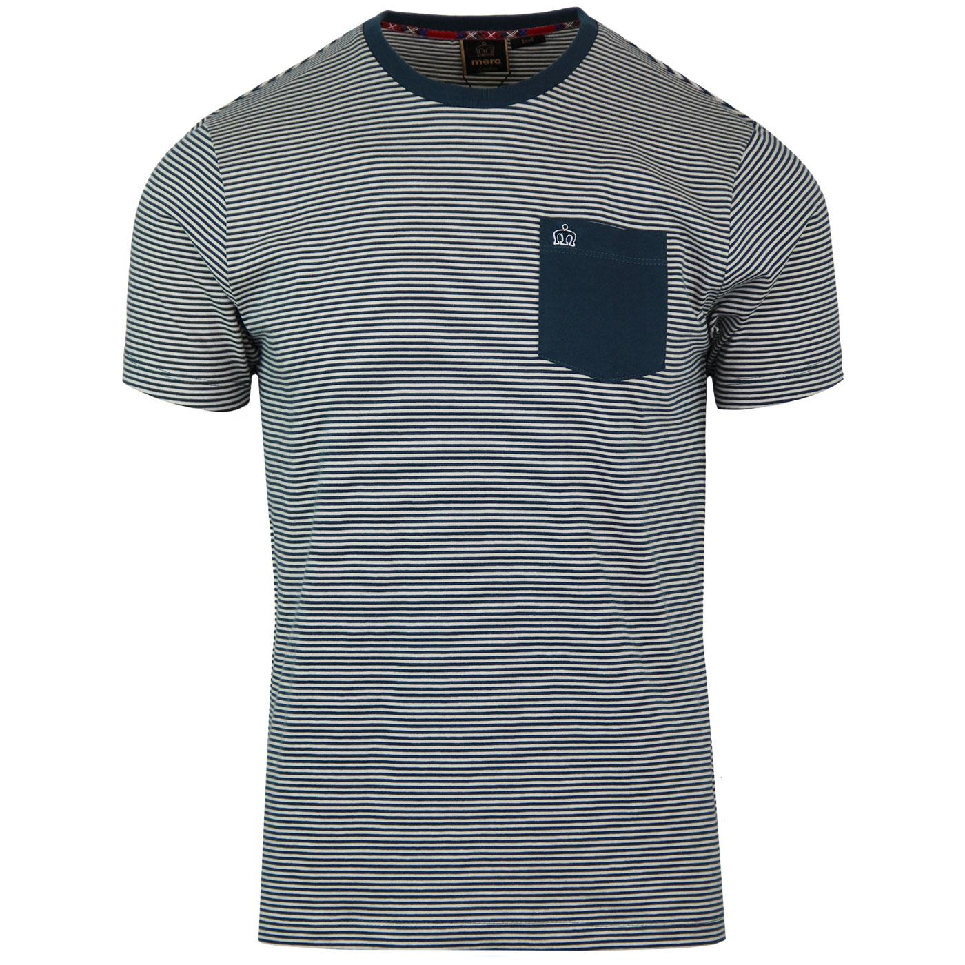 Holland MERC Retro Mod Stripe Pocket T-shirt TEAL